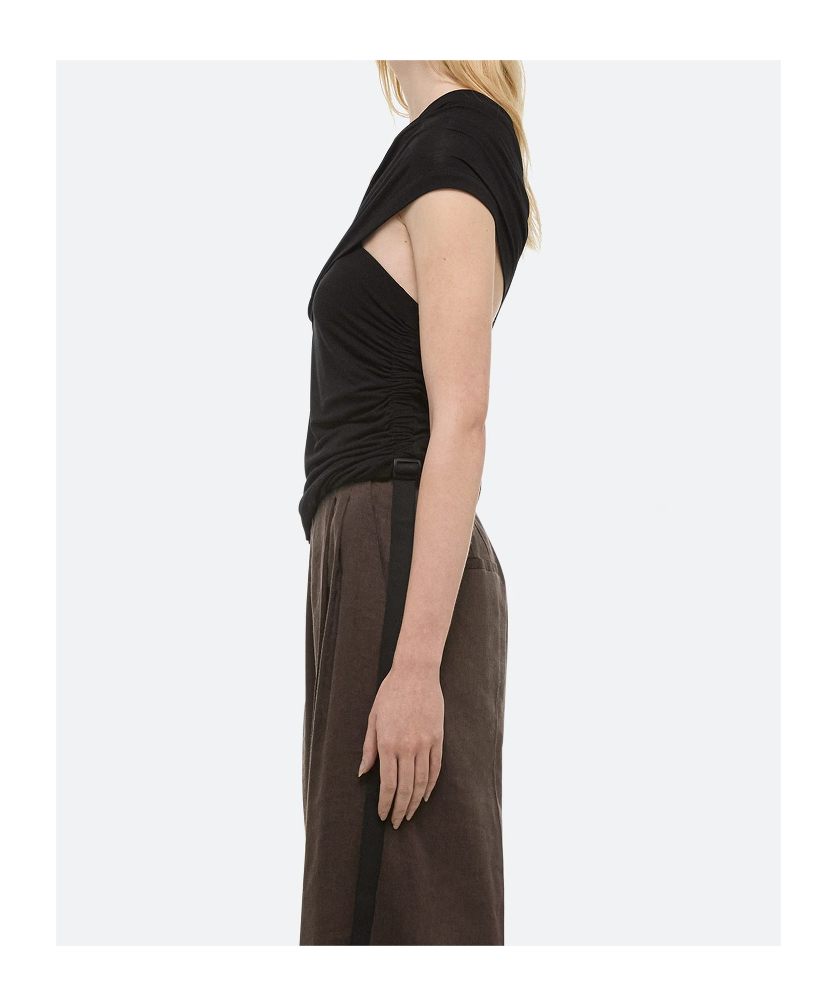 Helmut Lang Asymmetric Protect Top In Black