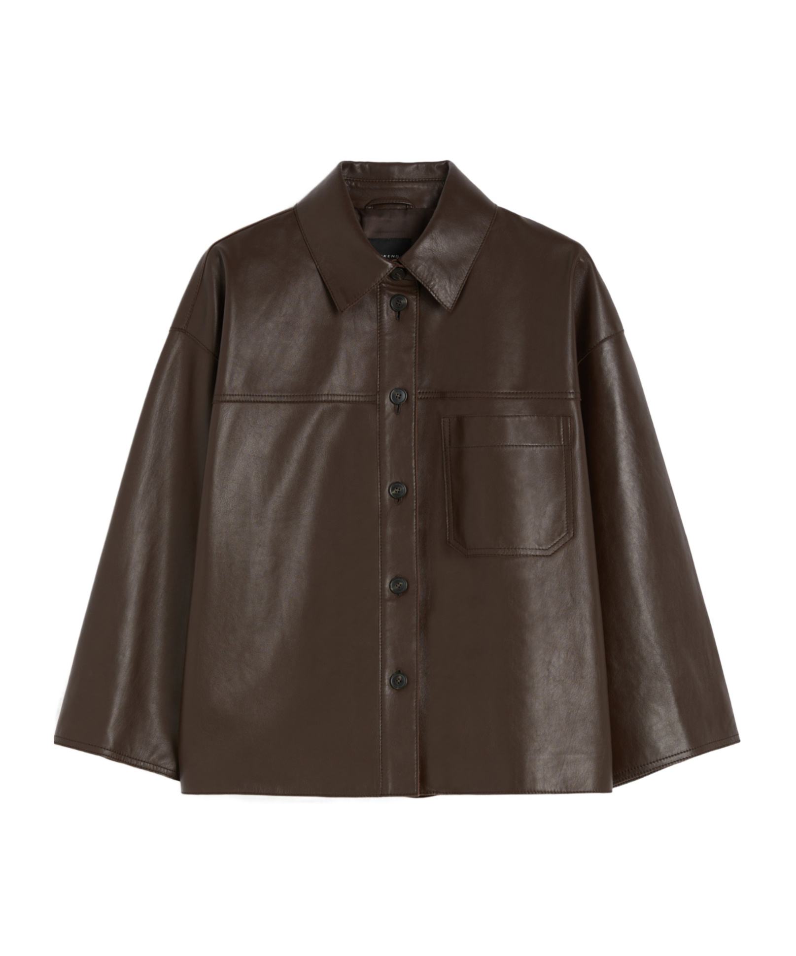 Max Mara Relaxed Fit Lamb Leather Jacket With Classic Collar