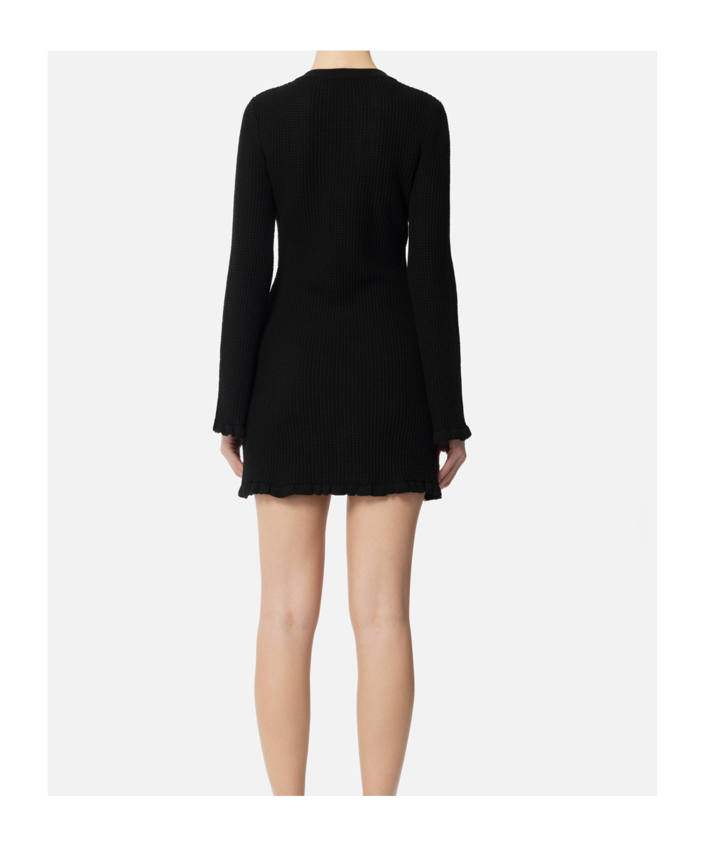 Elisabetta Franchi Knitted Fabric Dress In Black