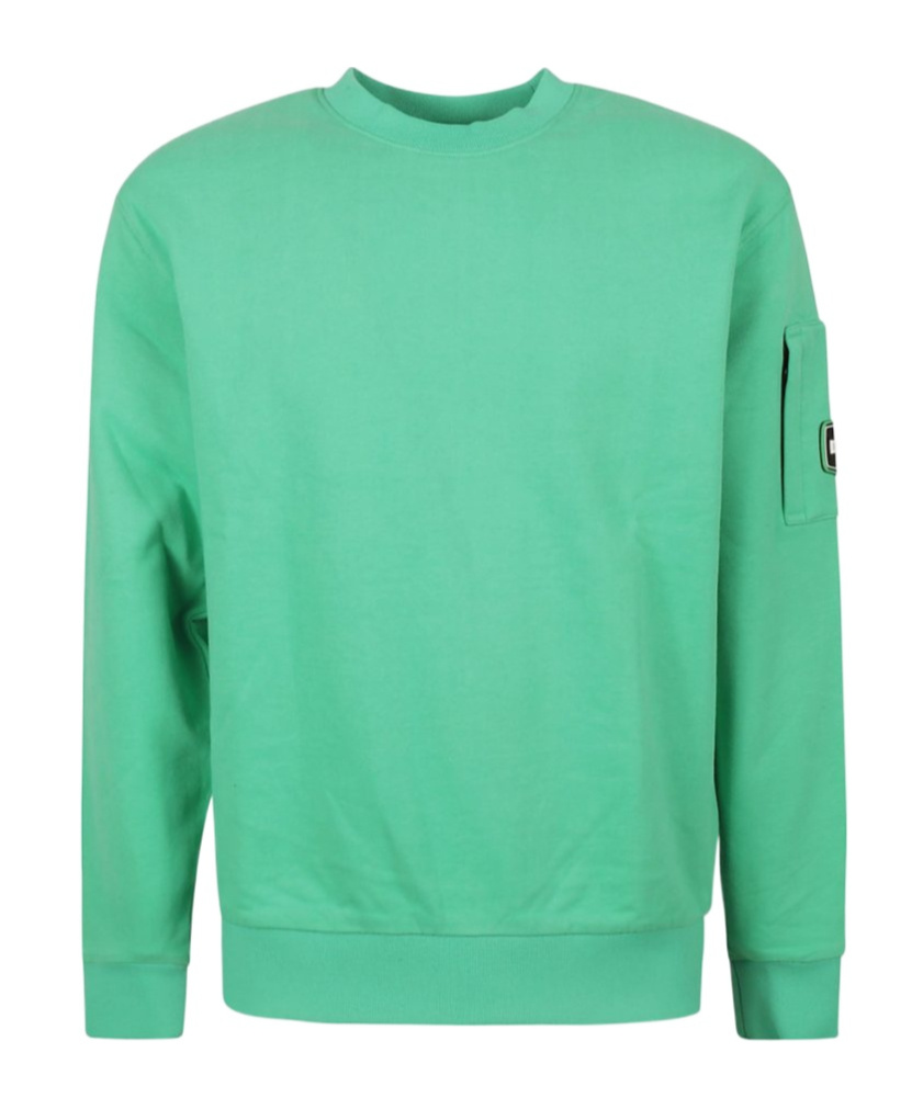 Duvetica Logo-patch Cotton Sweatshirt In Green