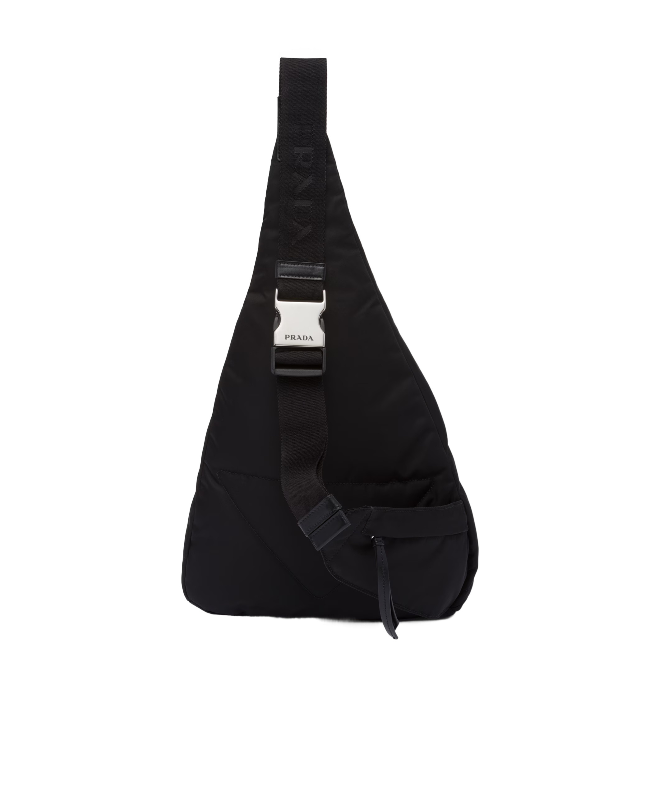 Prada Re-nylon Logo-plaque Backpack In Black