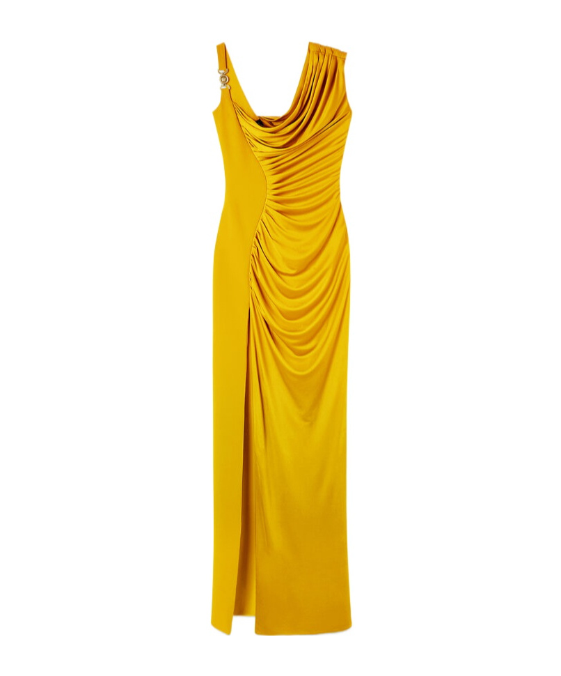 Versace Drape Slit Front Dress