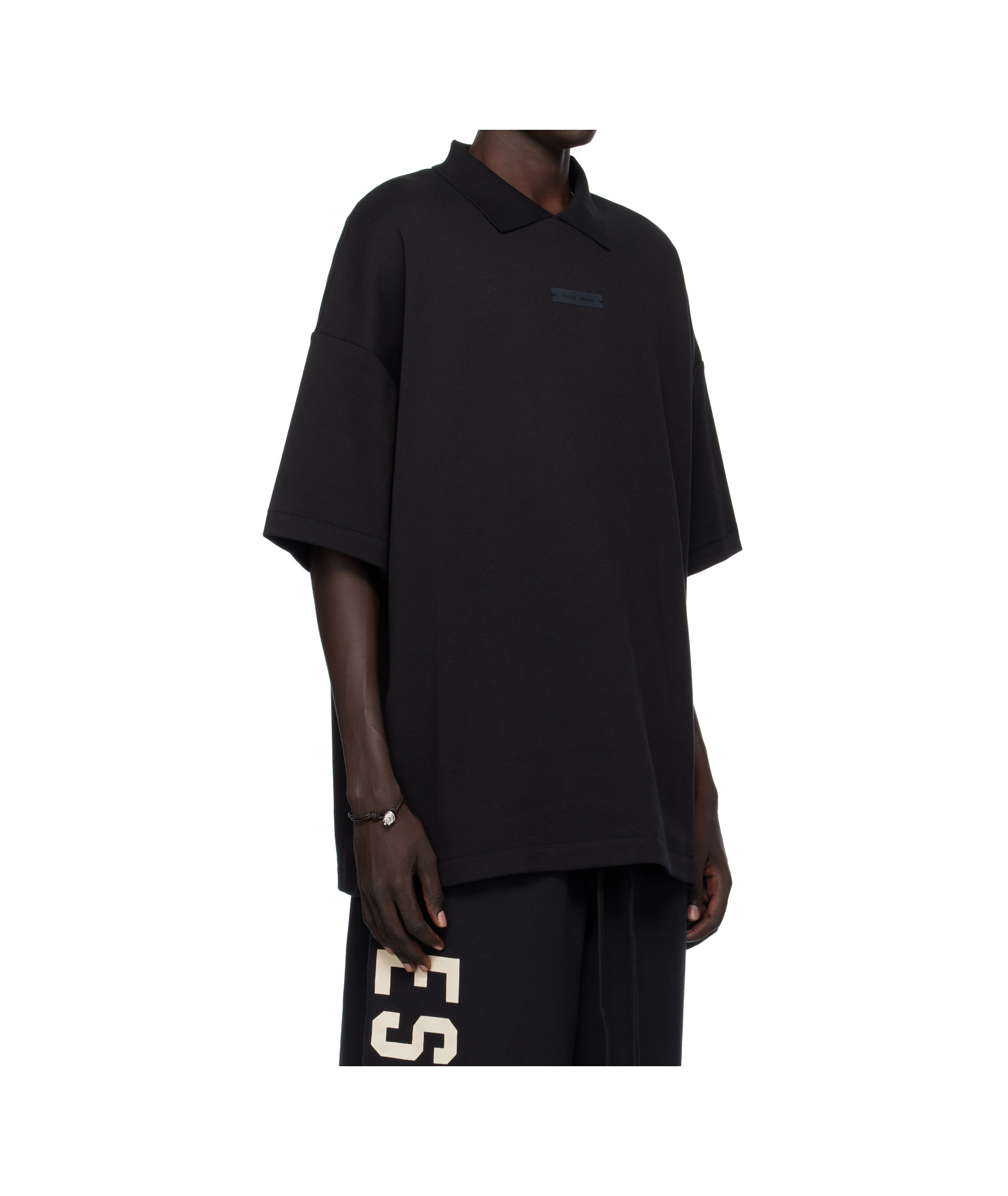 Essentials Polo Shirt With Logo Patch In Black
