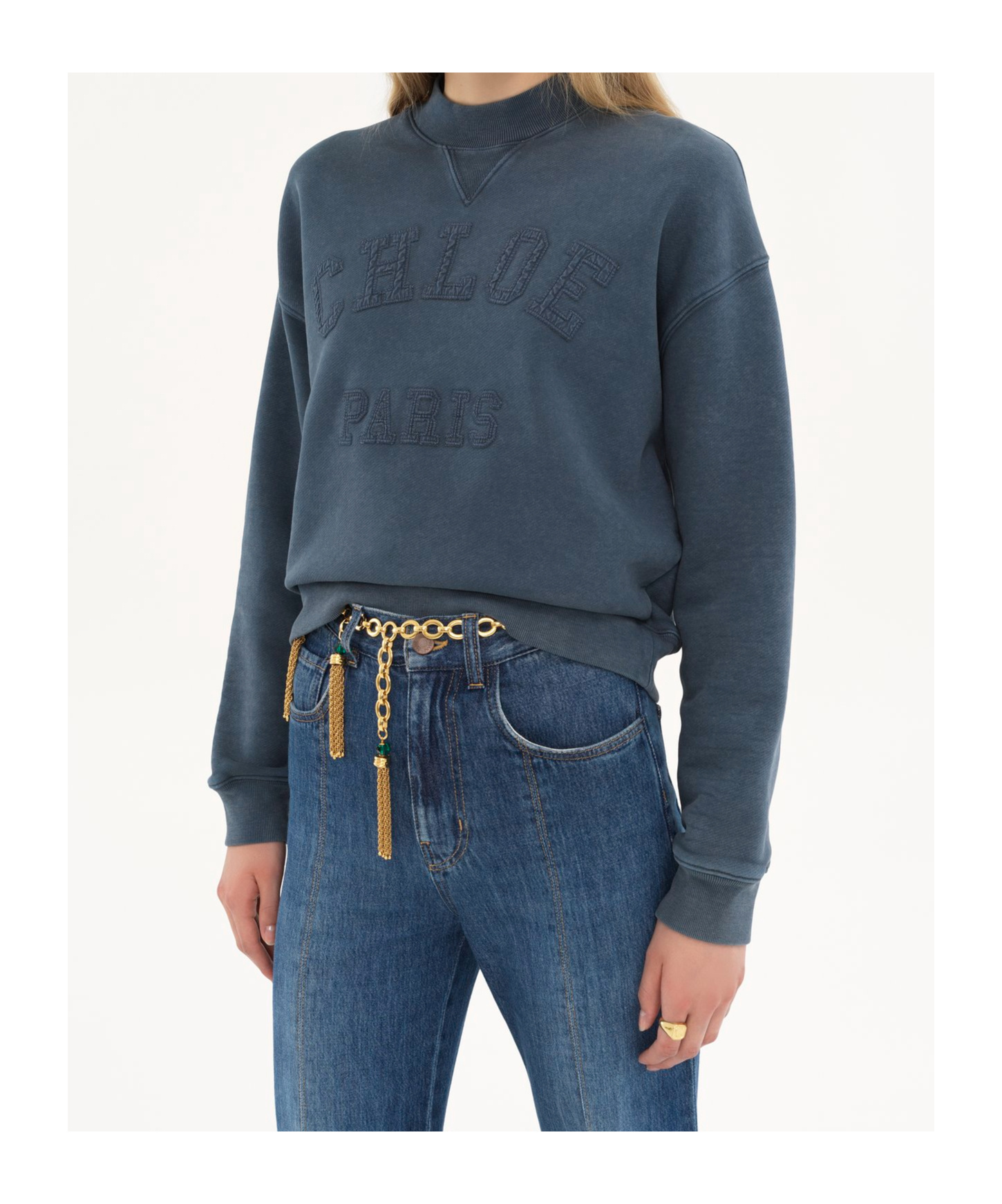 Shop Chloé Logo-embroidered Sweatshirt In Black