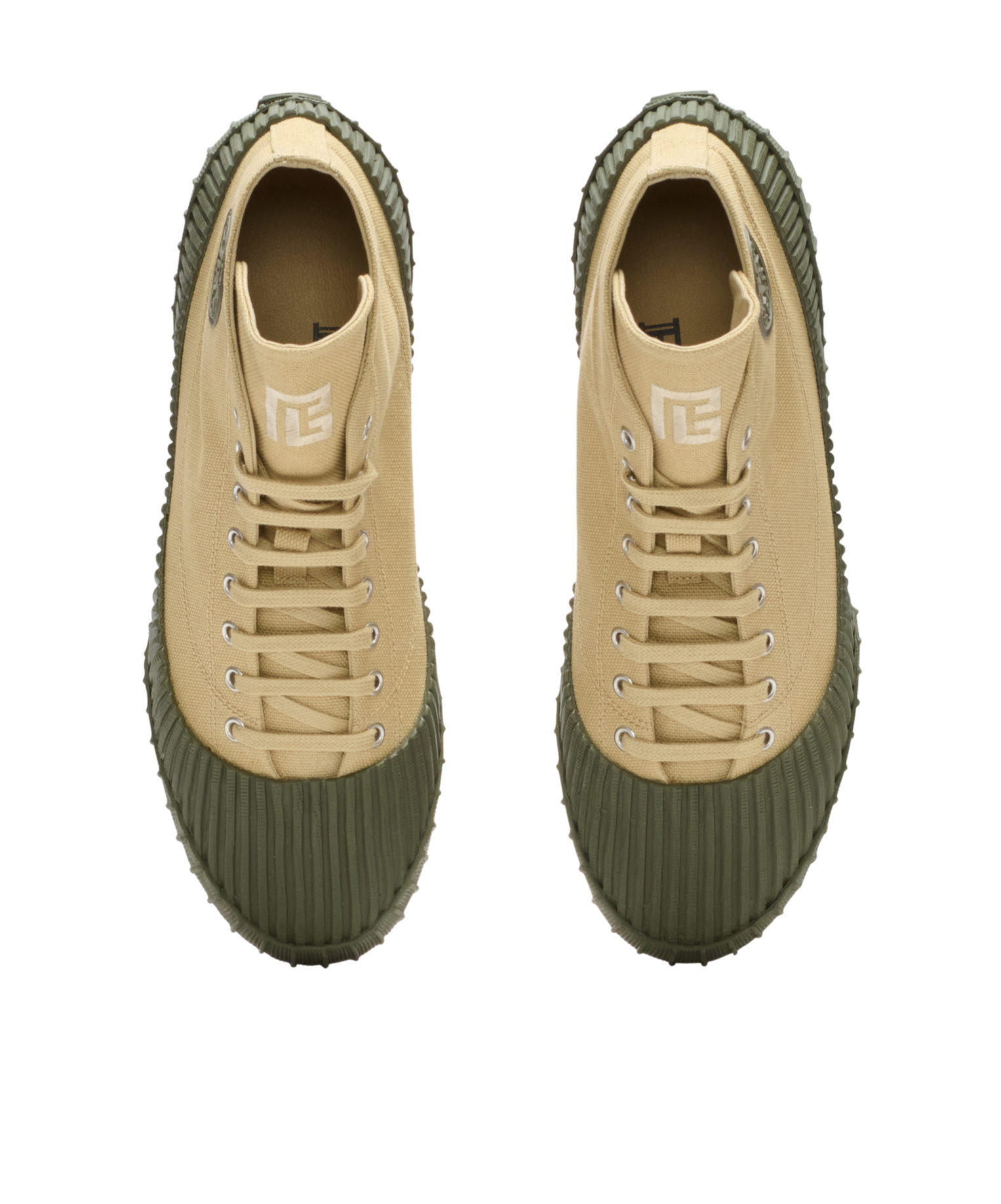 Balmain Riff Low Canvas Sneakers In Neutral