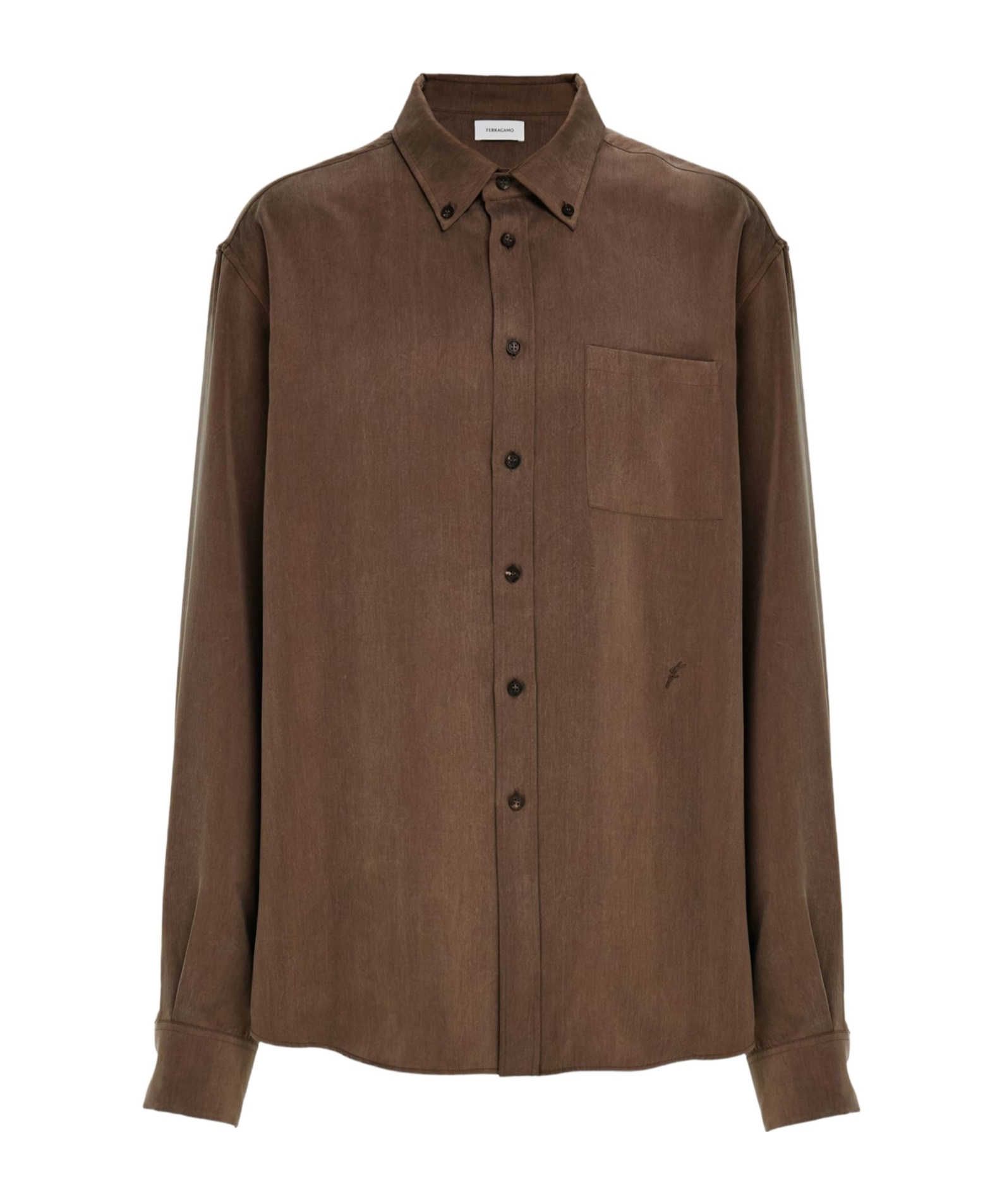 Ferragamo Long-sleeved Shirt In Brown