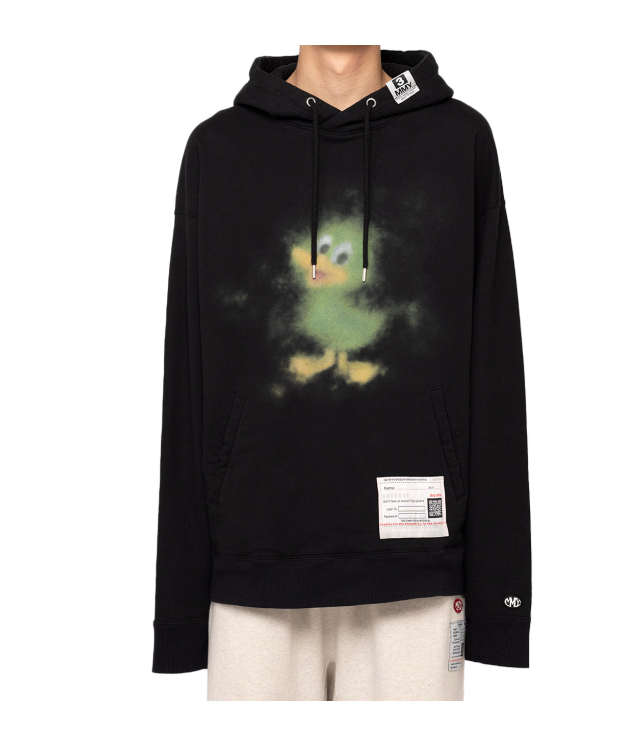 Miharayasuhiro Duck-print Hoodie In Black