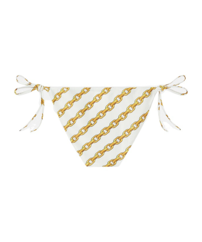 Versace Chain-print Bikini Bottoms In White