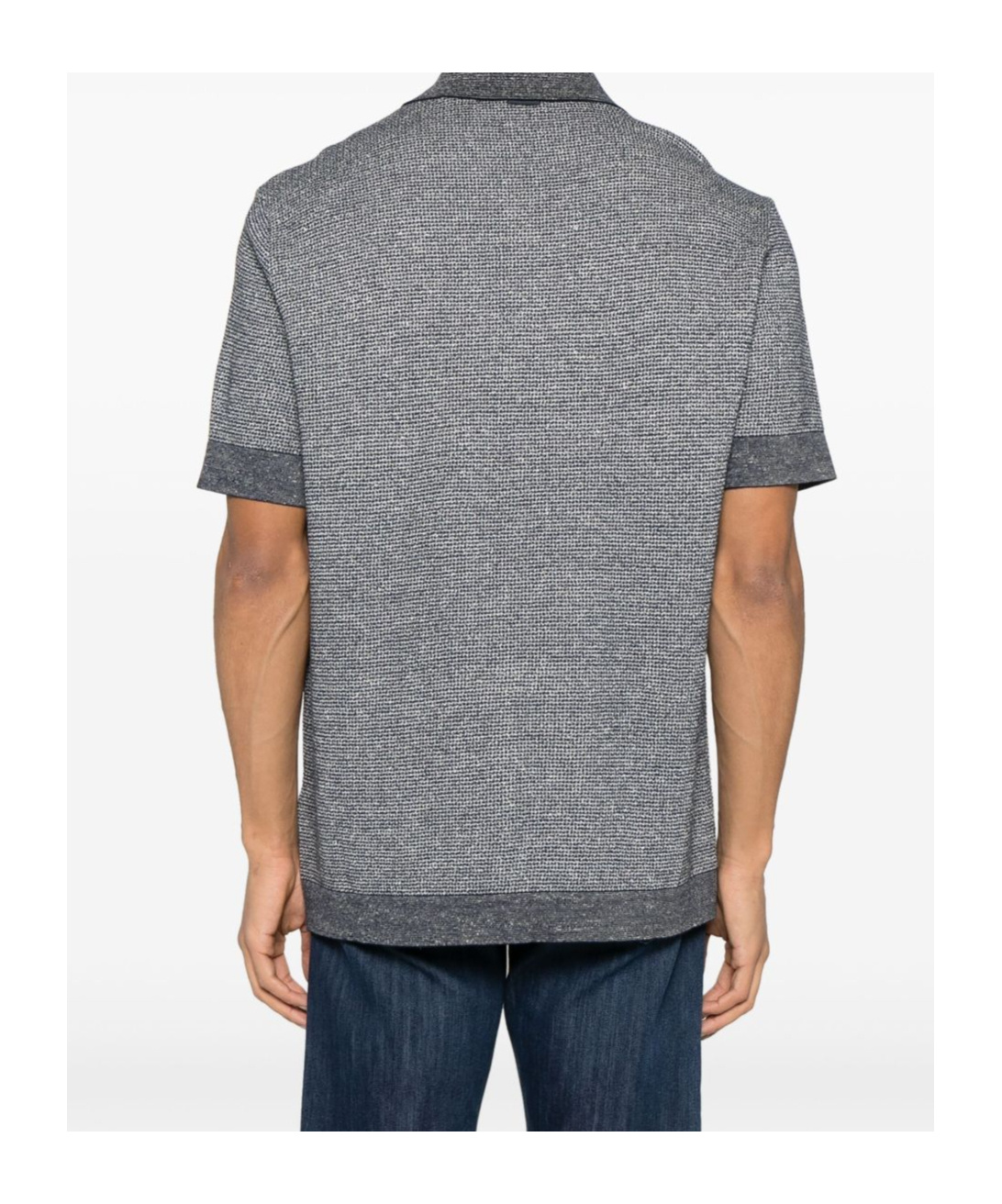 ZEGNA PATTERNED-JACQUARD POLO SHIRT