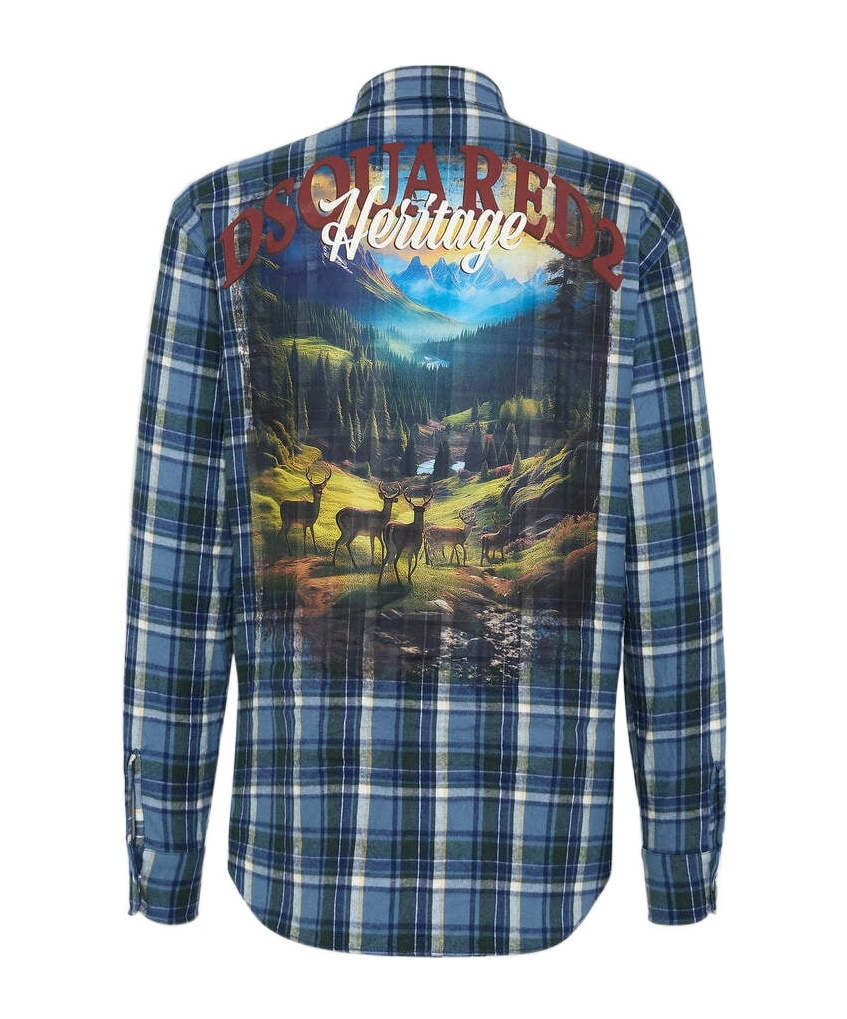 Dsquared2 Canadian Vintage Cotton Shirt In Blue