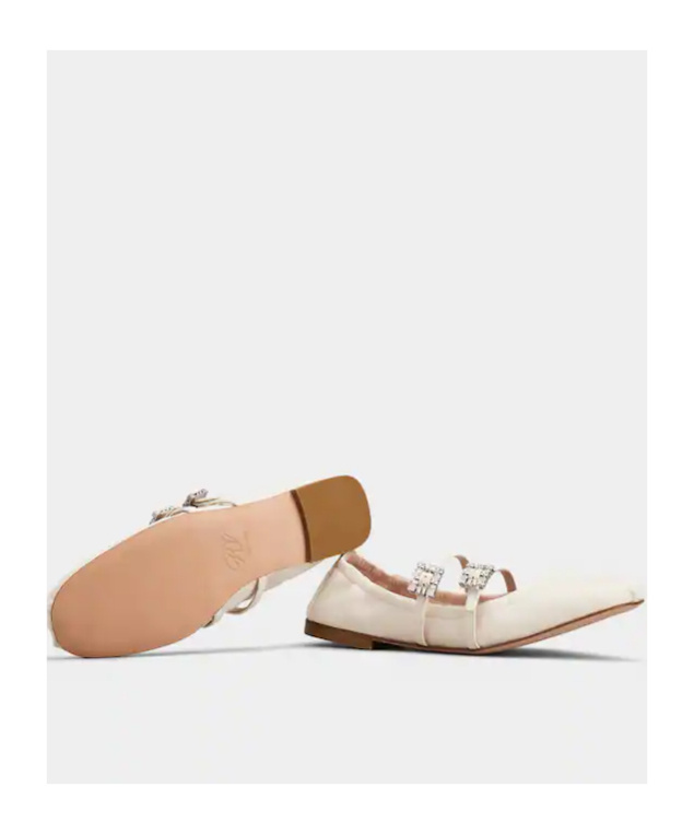 Roger Vivier "nappa Ballet Flats With Strass Buck In White