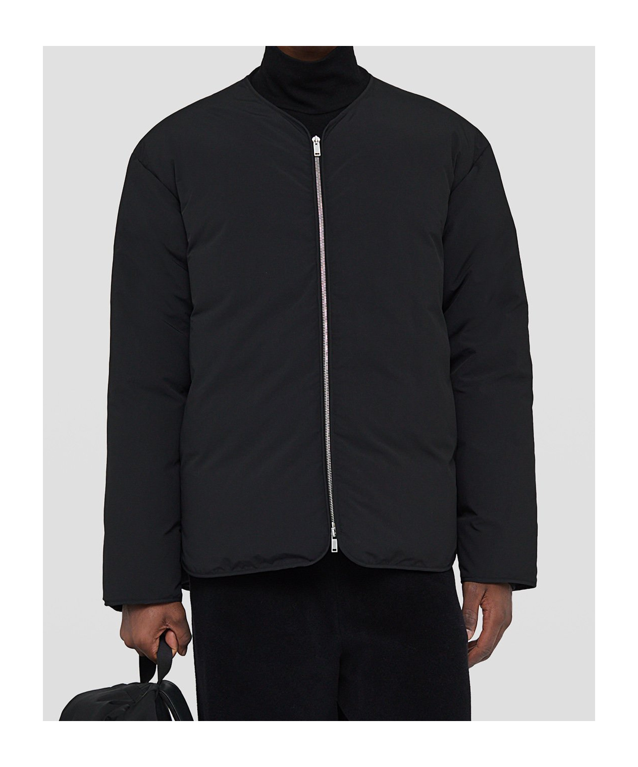Jil Sander Zipped Down Jacket In Black