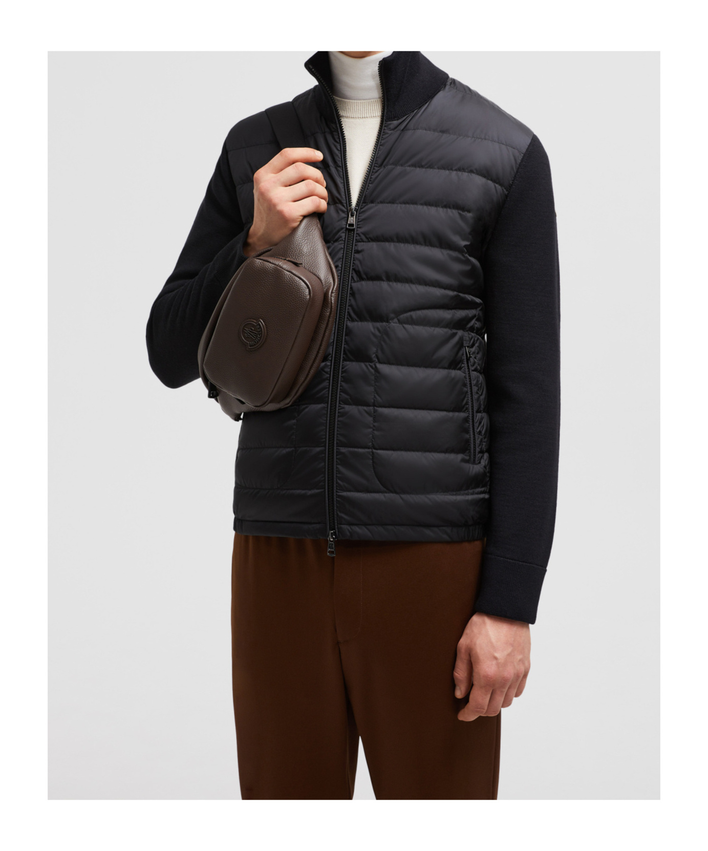 Moncler Padded Zip-up Cardigan Clothing In Black