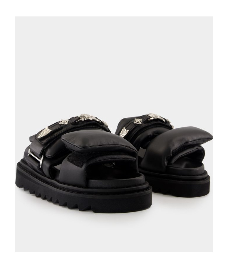 Toga Pulla Chunky Sole Sandals With Padded Straps In Black