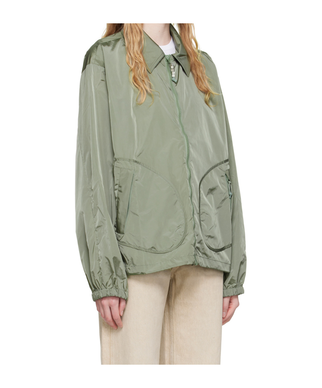 Eytys Zippered Long Sleeve Casual Jacket In Green