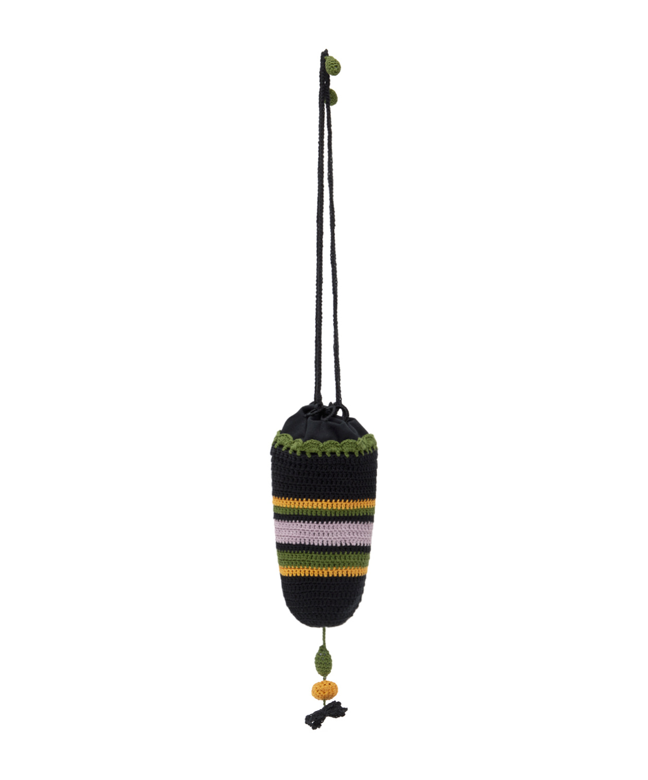 Bode Harbor Stripe Shoulder Bag In Black