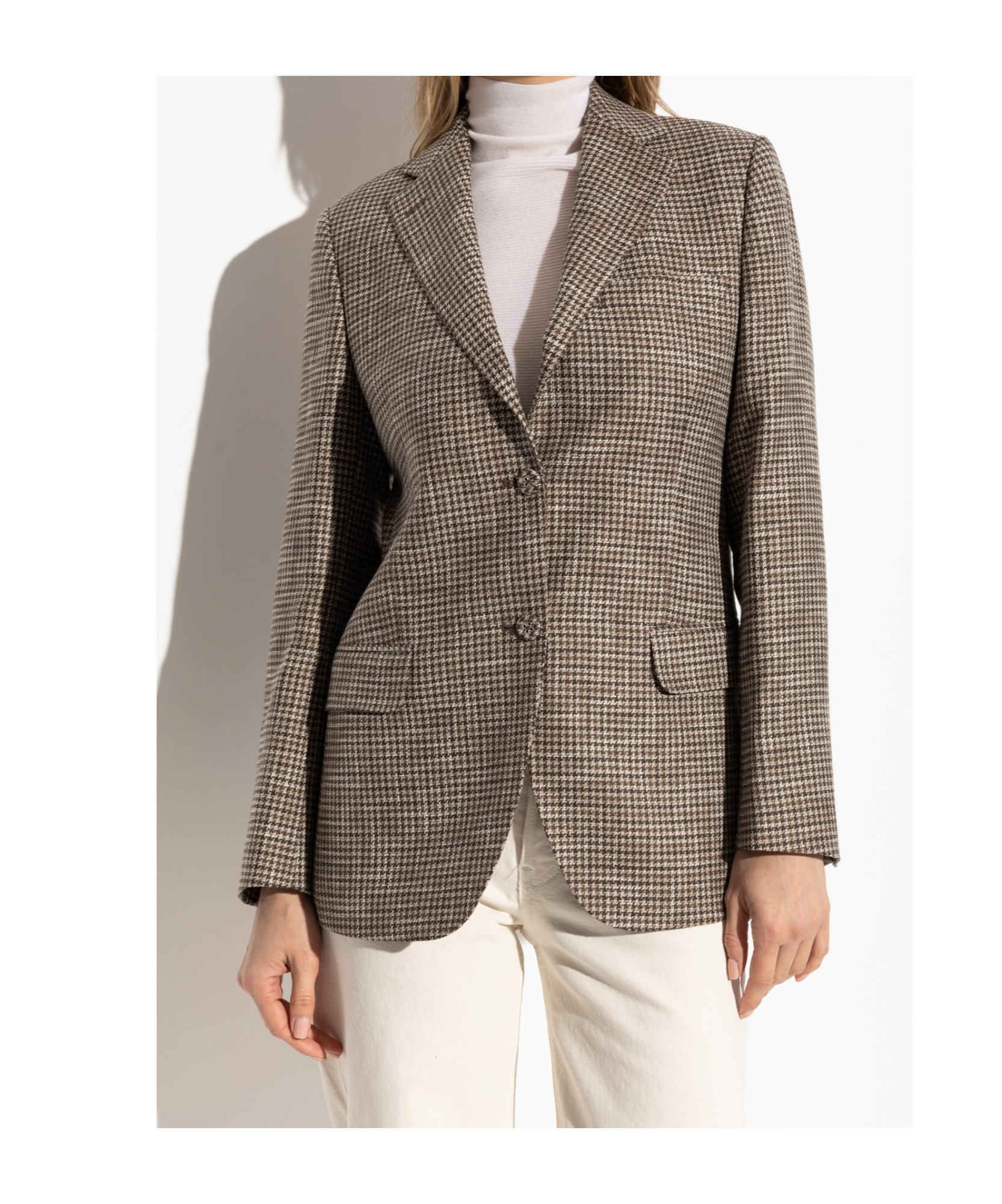 Shop Officine Generale Houndstooth-pattern Blazer In Gray