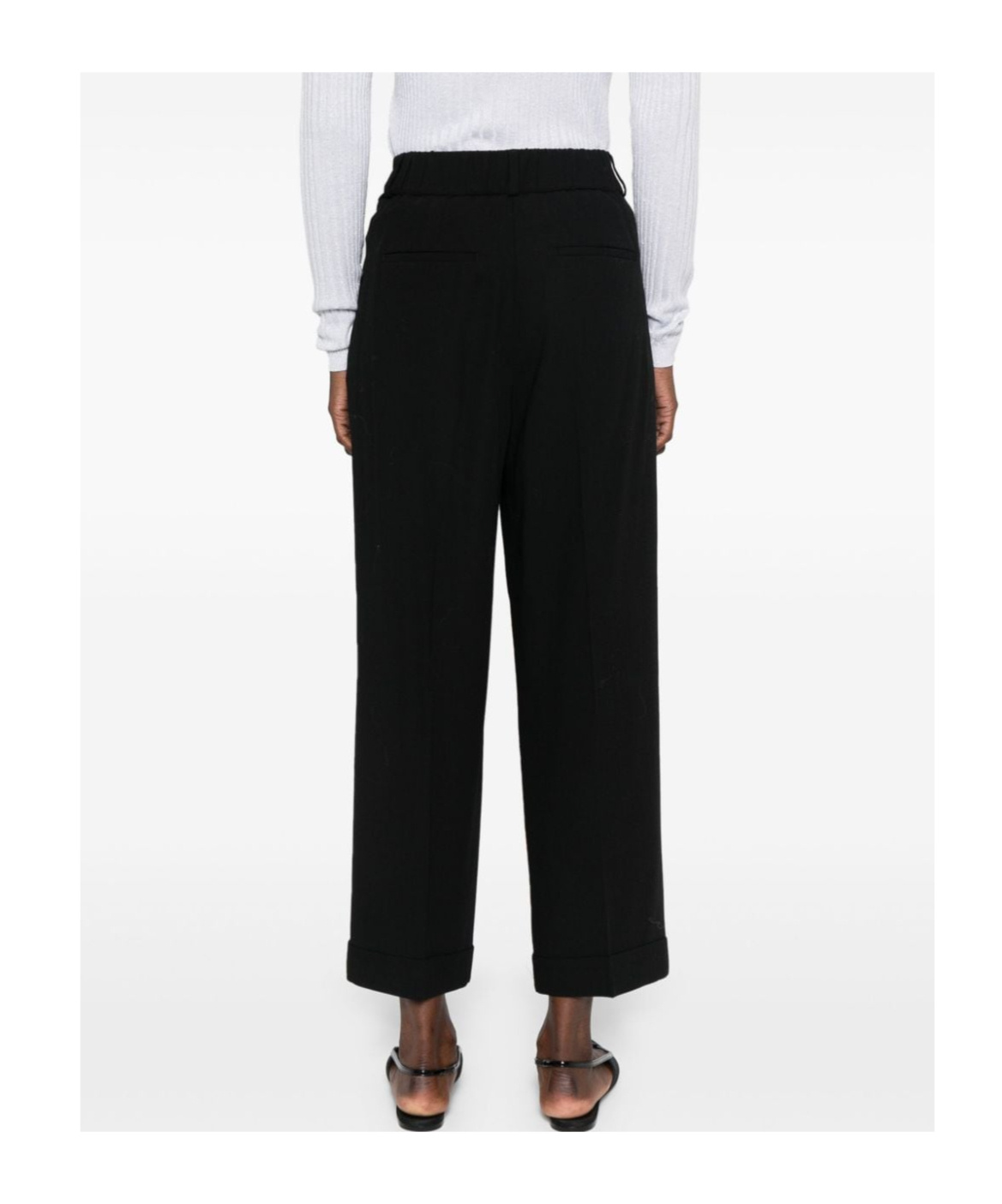 Peserico Pleated Straight Trousers In Black