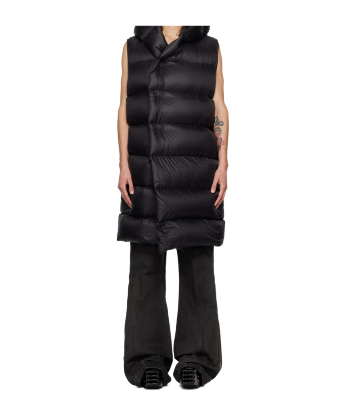 Rick Owens Sleevless Down Vest In Black