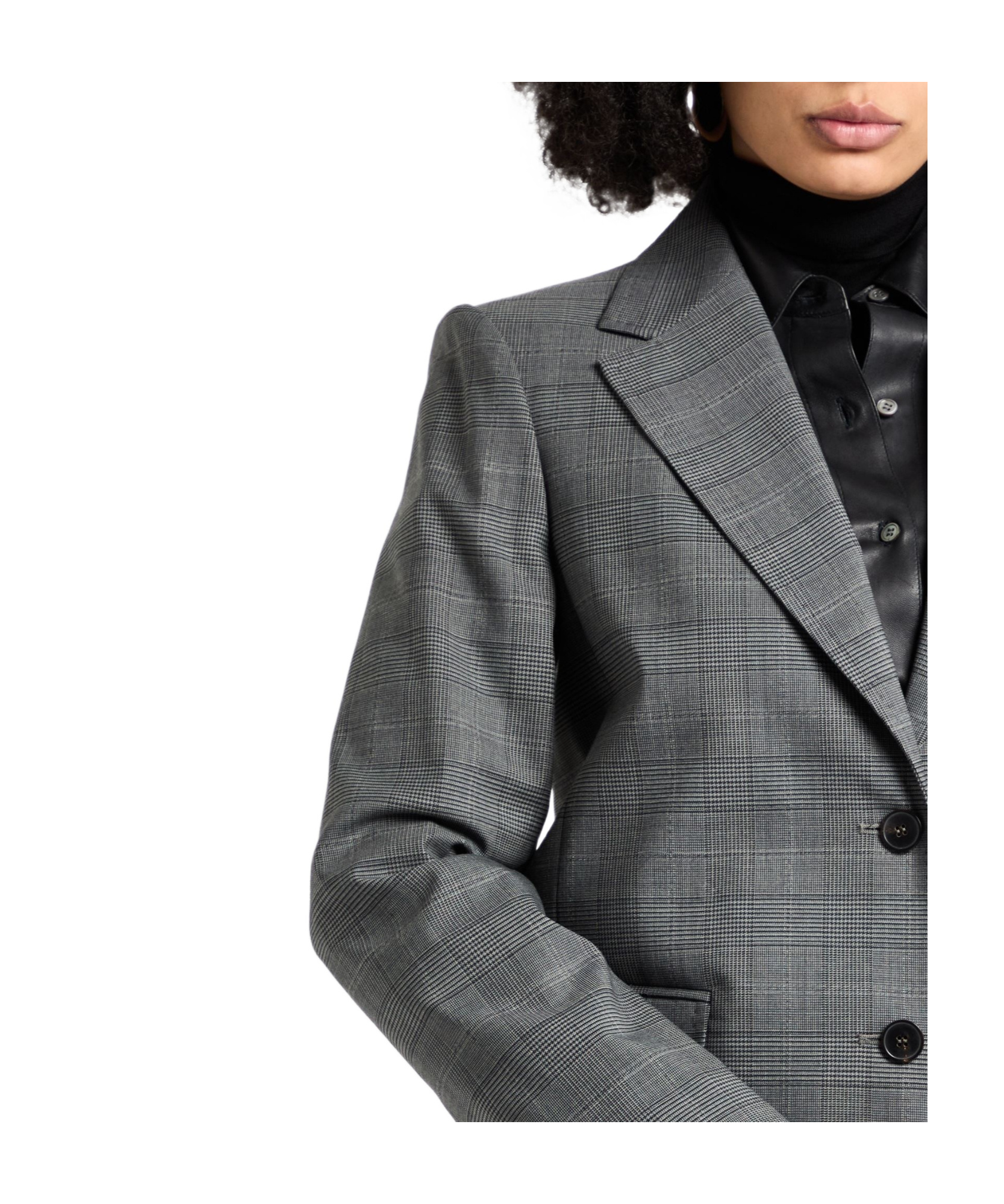 Max Mara Check Blazer In Black