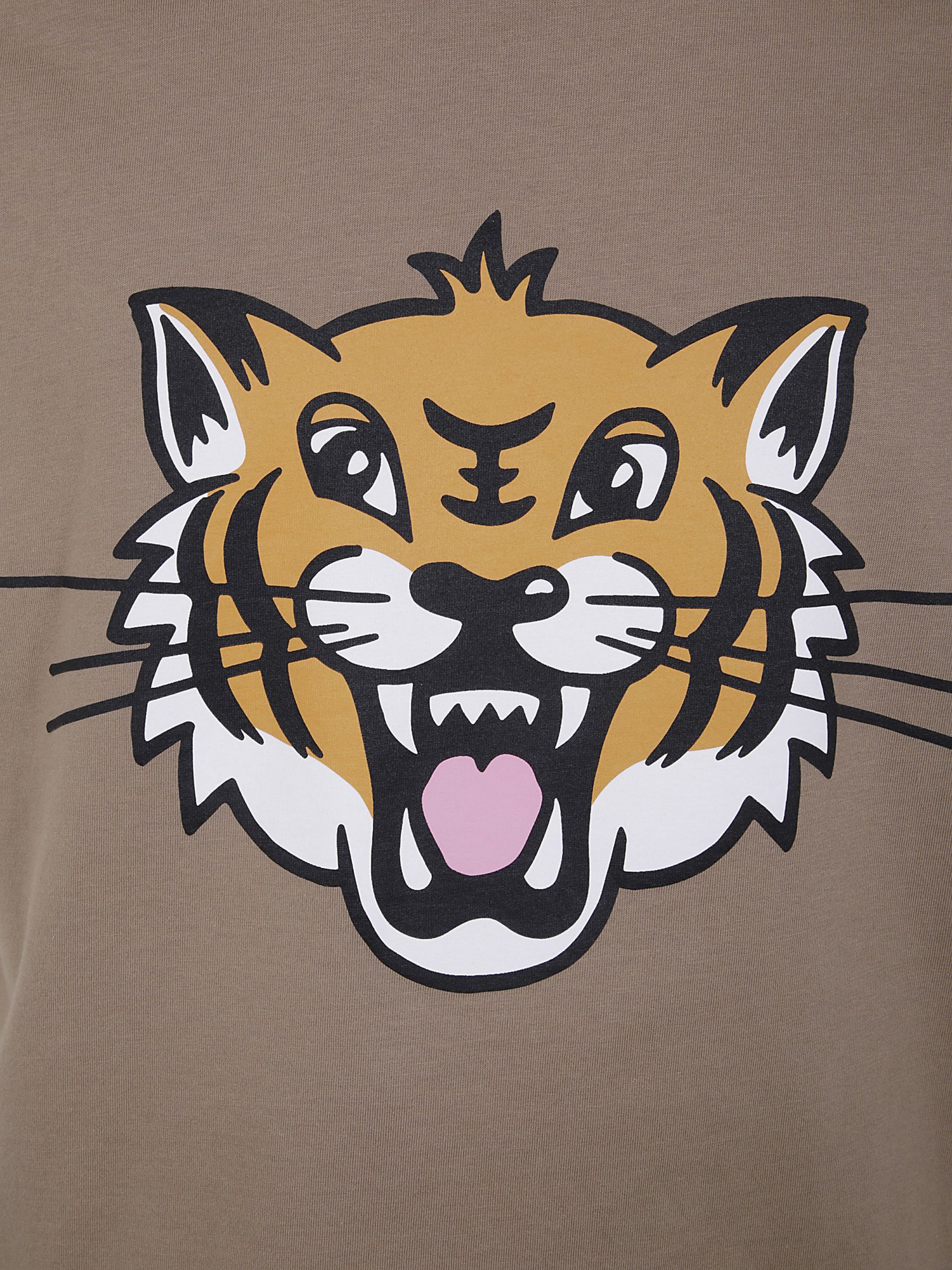 Kenzo Happy Tiger Classic Tshirt In Gray