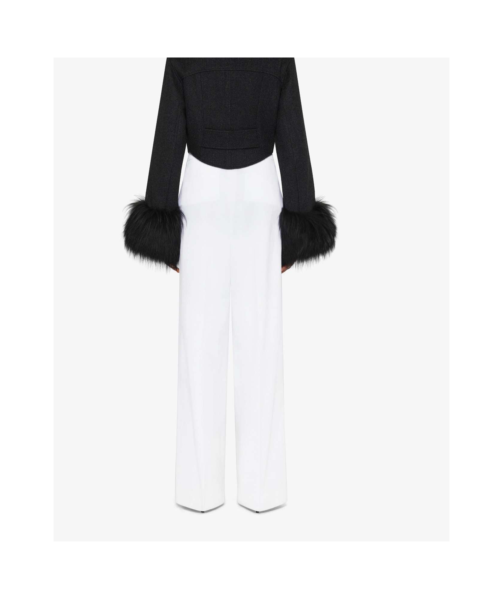Givenchy White Pleated Cotton Trousers In White