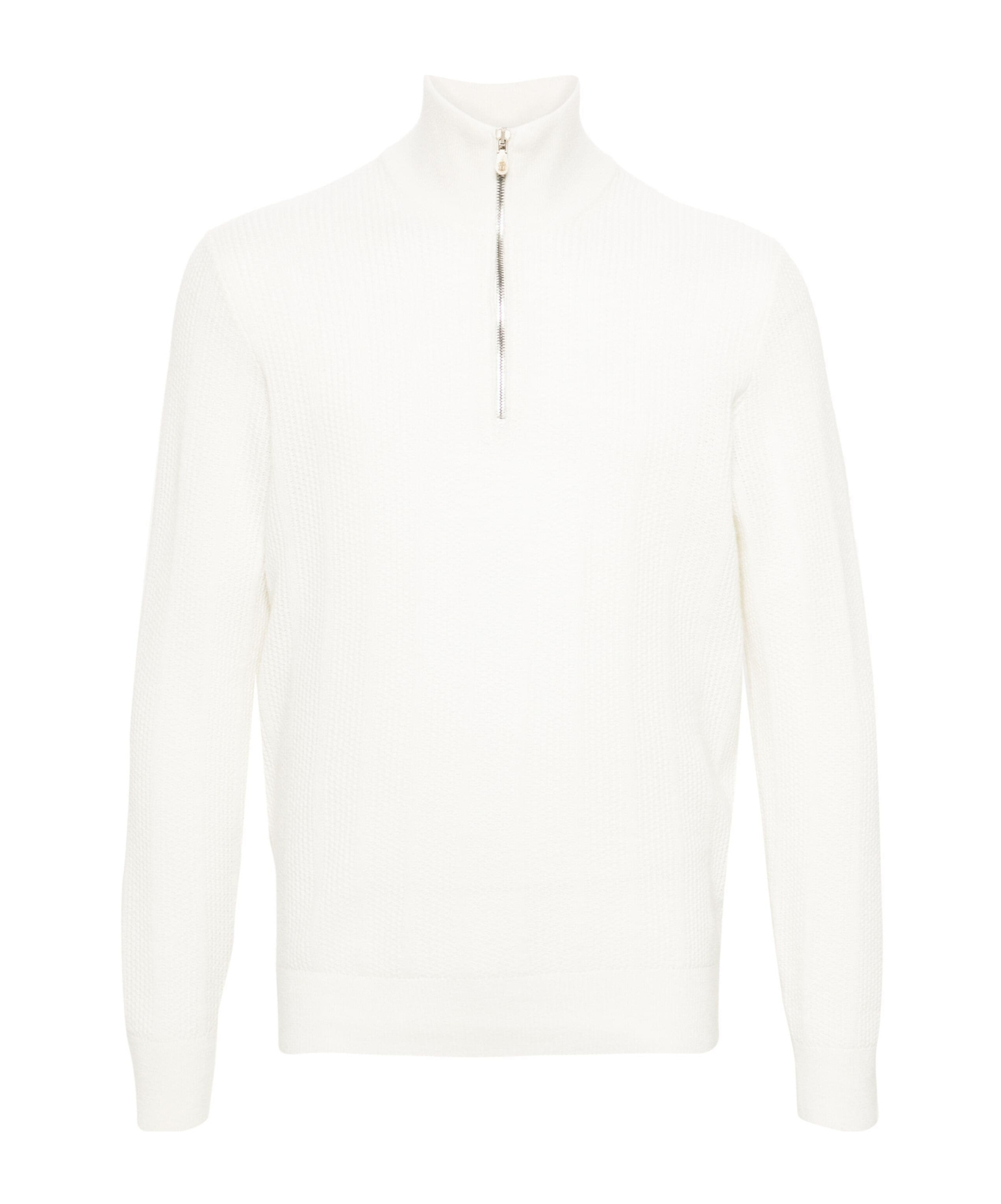 Brunello Cucinelli High-neck Ribbed-knit Sweater In White