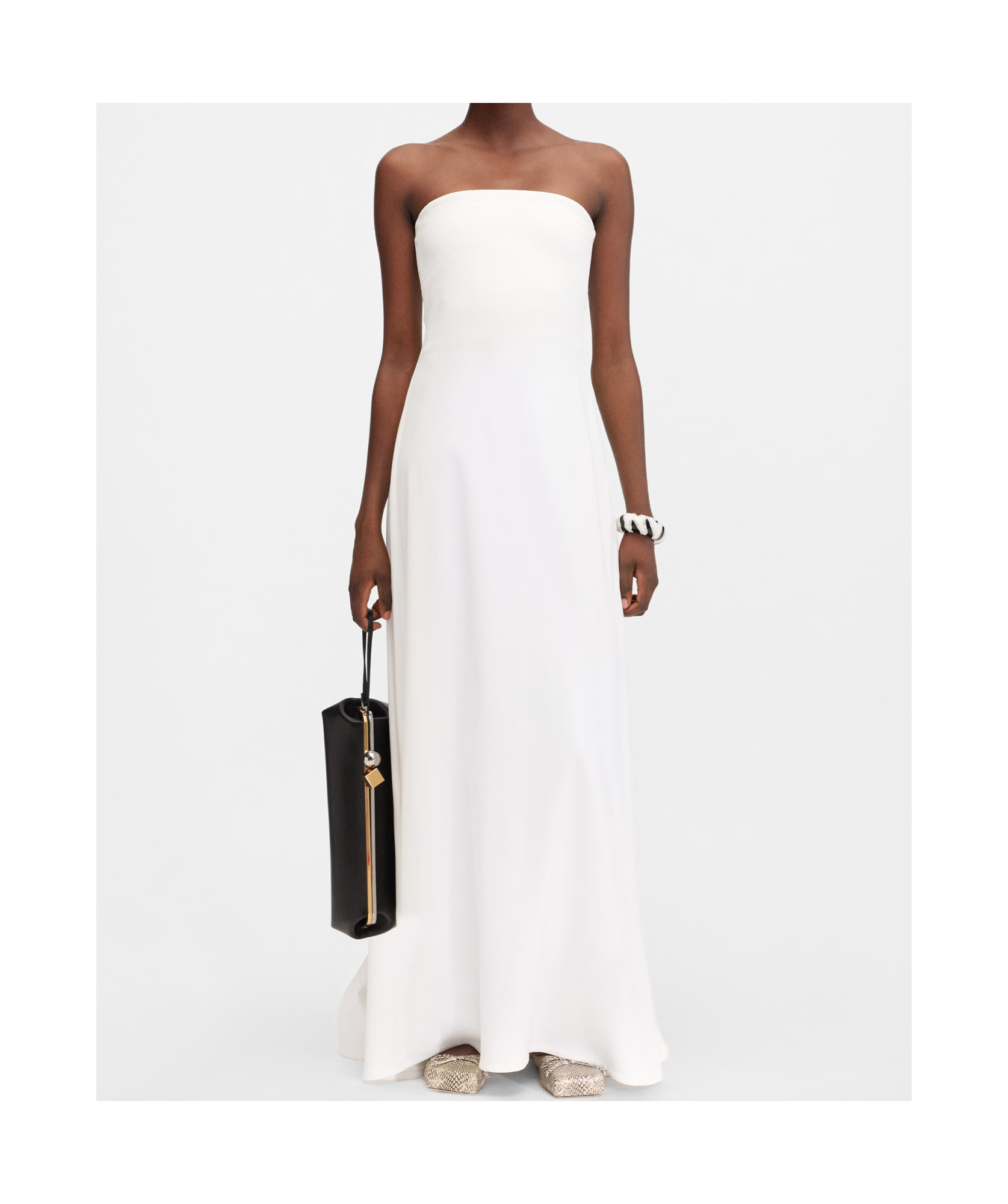 Jacquemus Strapless Maxi Dress In White