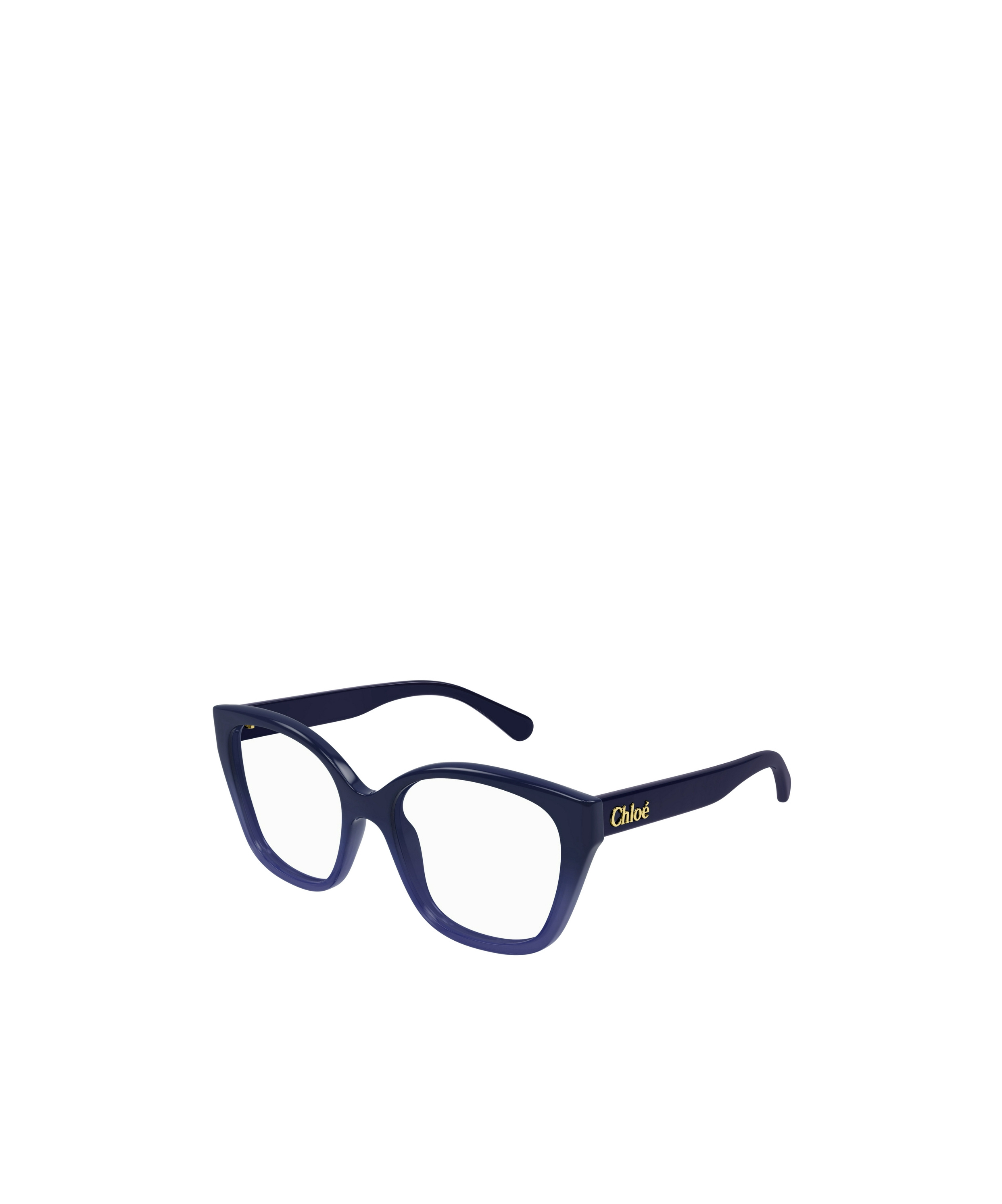Chloé Logo-embossed Square-frame Glasses In Blue