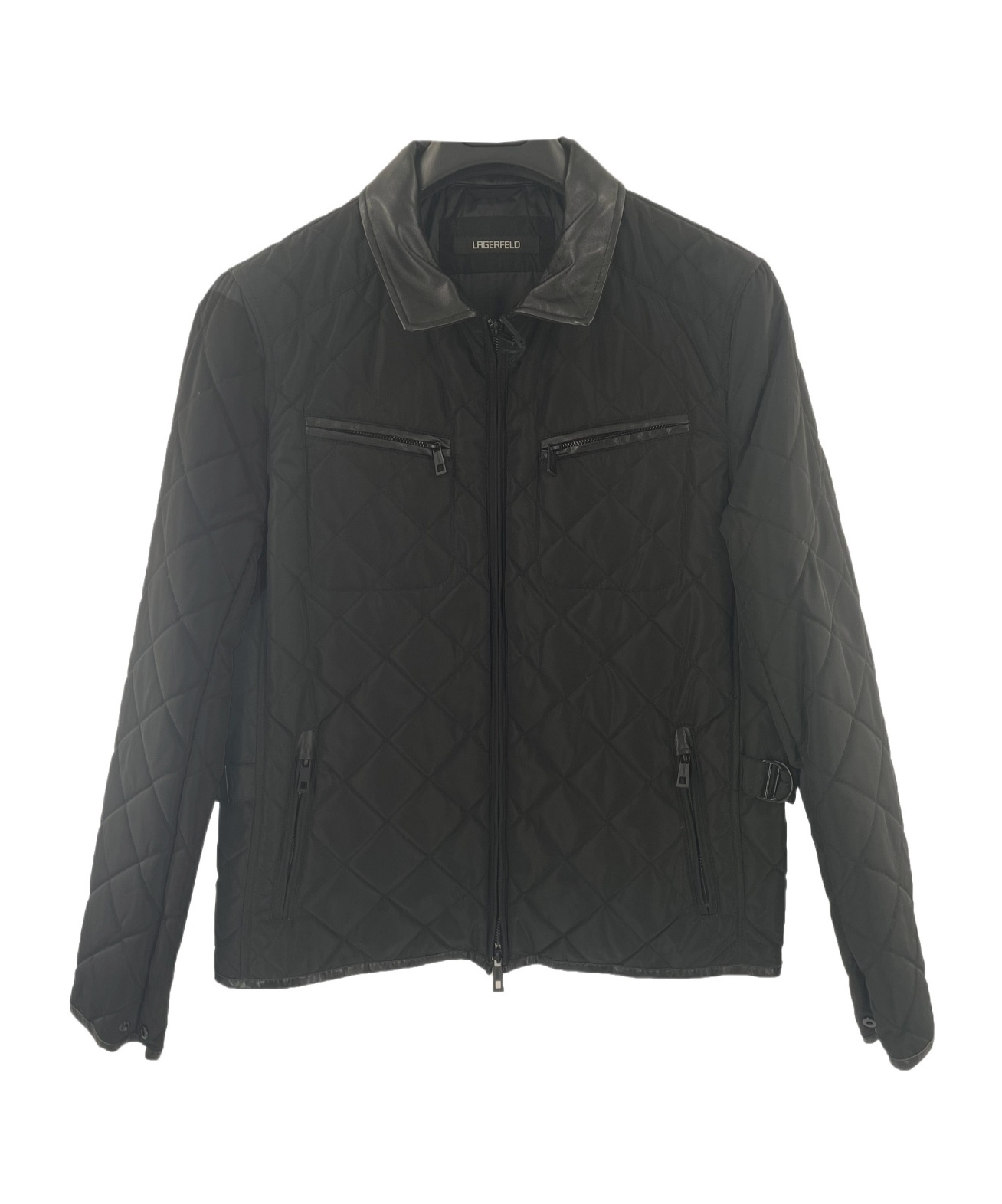 Karl Lagerfeld Zipper Long-sleeved Casual Jacket In Black