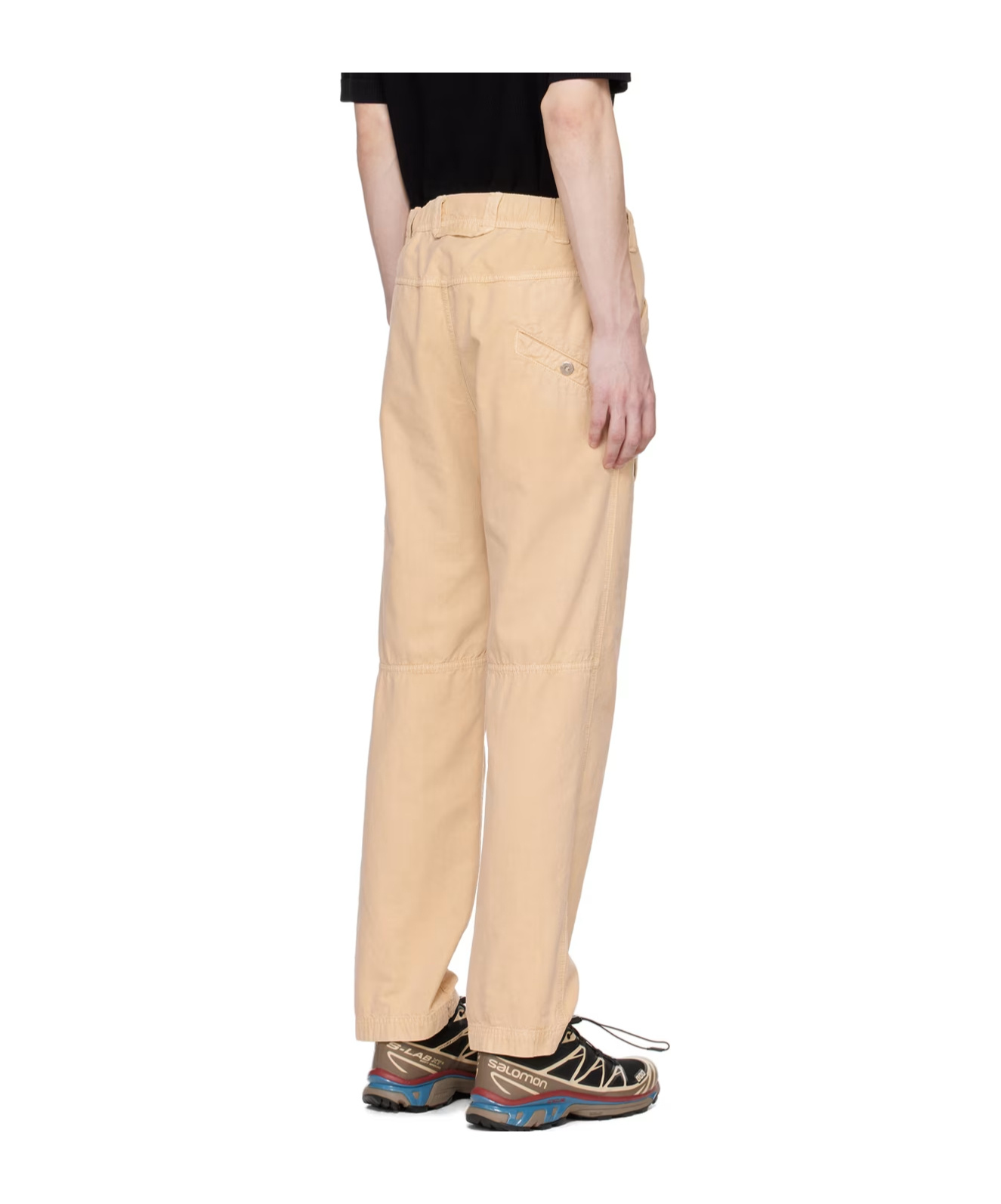 Stone Island Cloth Overalls Casual Trousers In Nude