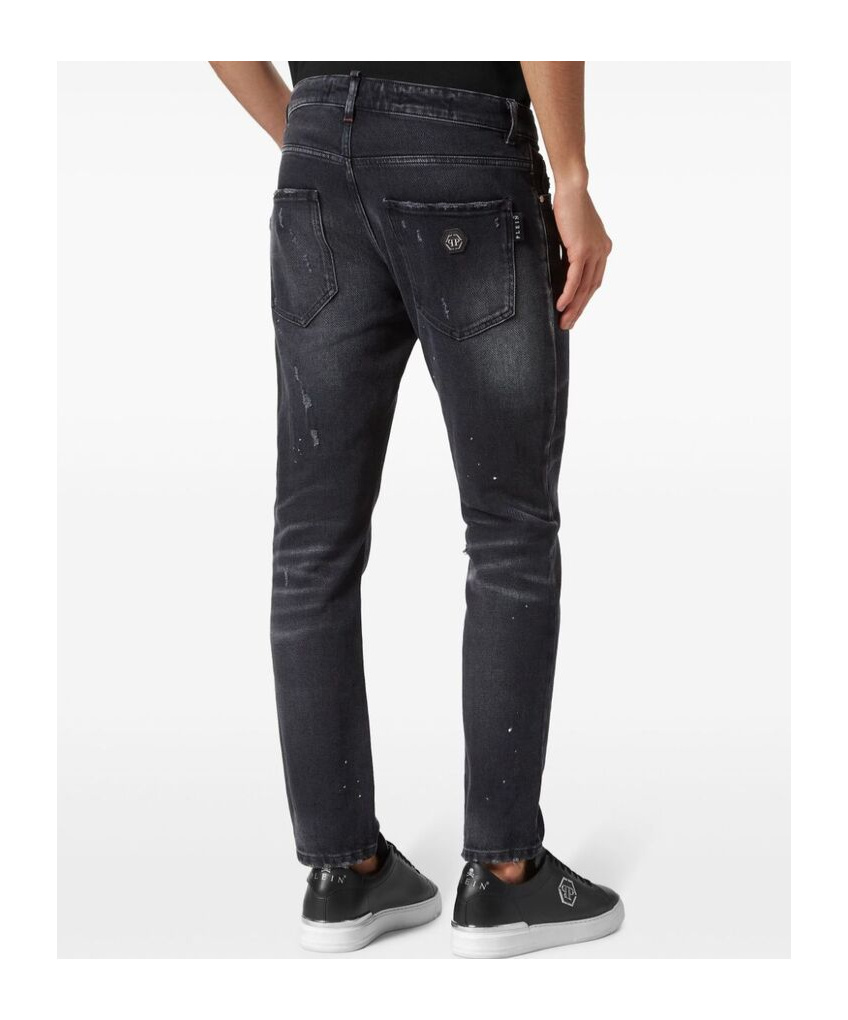 Philipp Plein Mid-rise Slim-fit Jeans In Black
