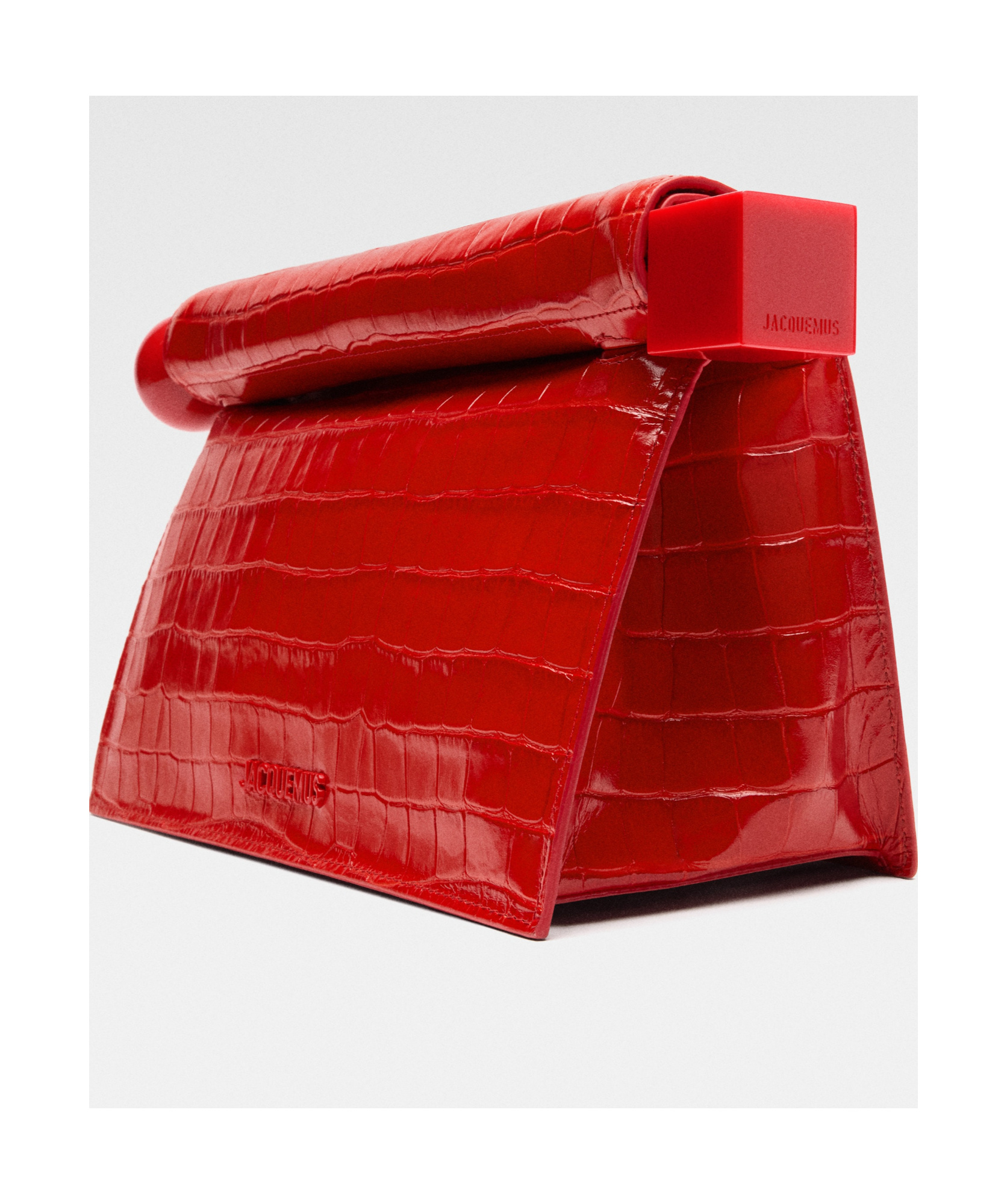 Shop Jacquemus The Rond Carré Clutch Bag In Red