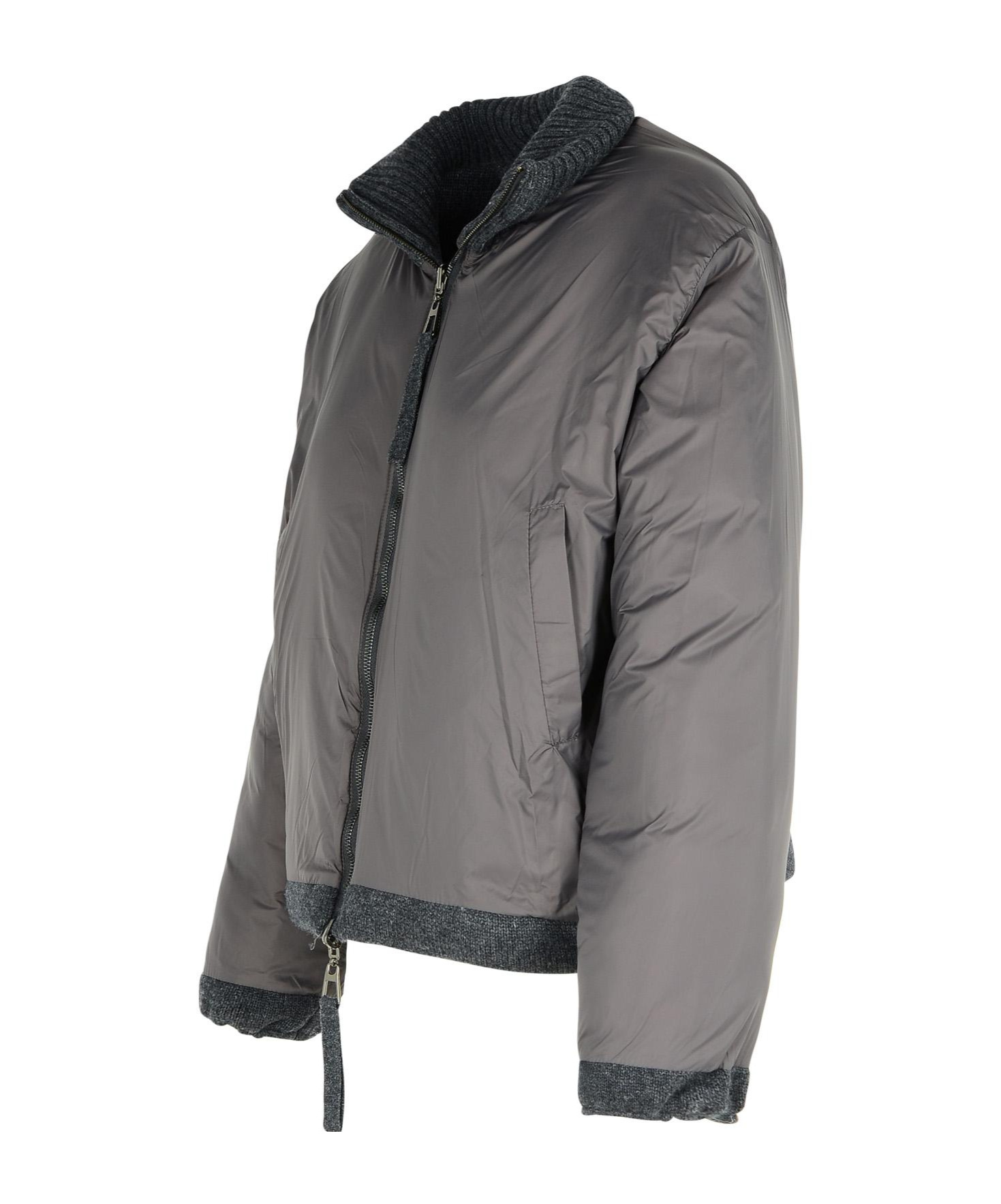 Shop P.a.r.o.s.h Wool Puffer Jacket In Black