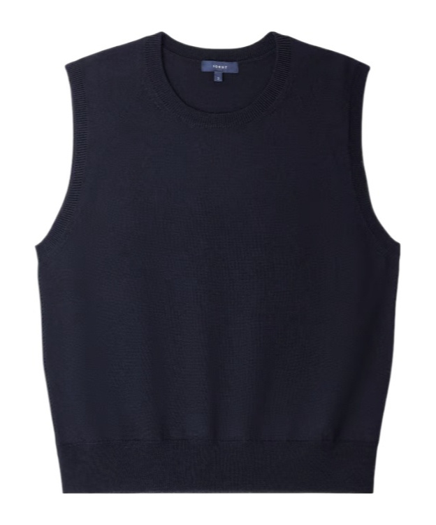 Soeur Sleeveless Round Neck Sweater In Black