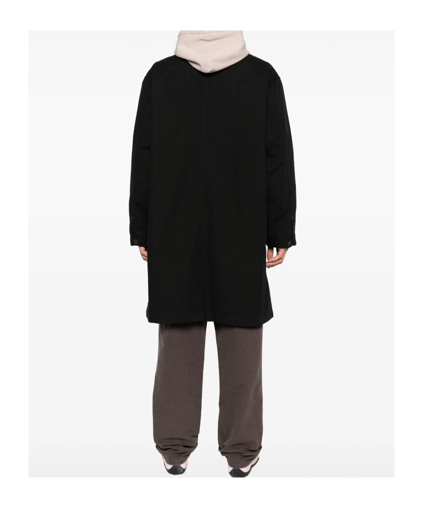 Carhartt Webster Button-fastening Logo-patch Coat In Black
