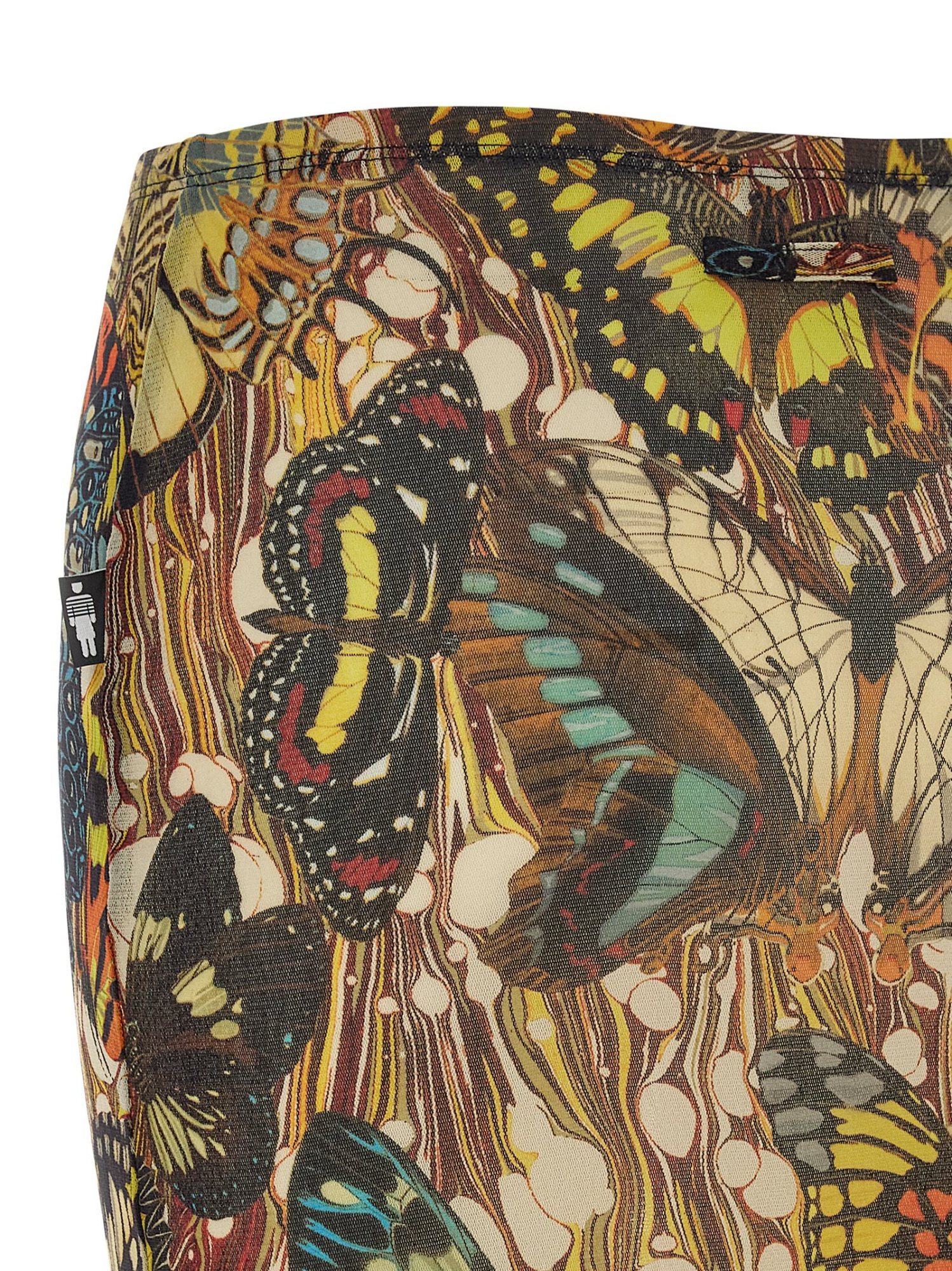 Jean Paul Gaultier Butterfly Pattern Midi Skirt In Multi
