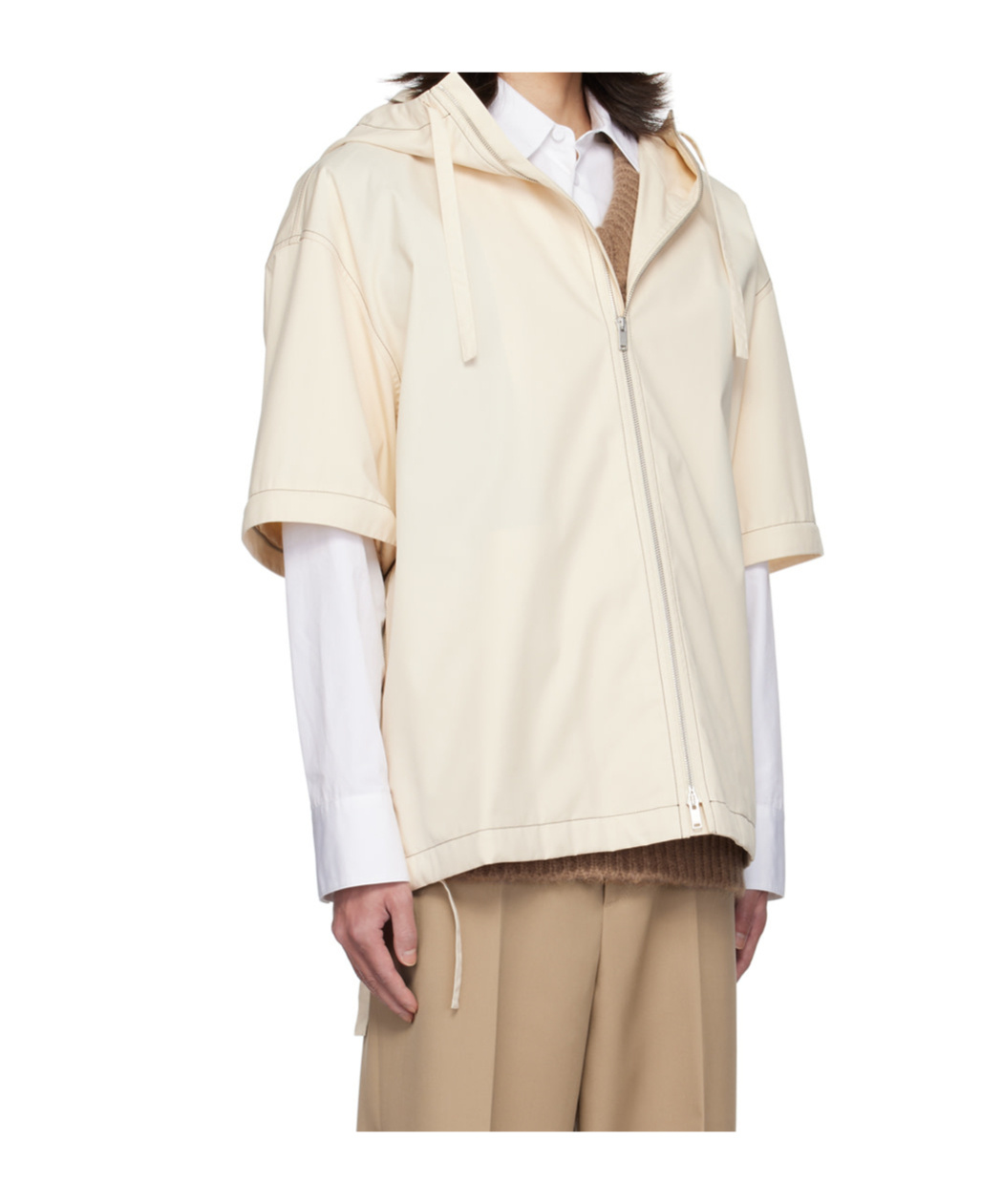 Jil Sander Long-sleeved Casual Jacket In White