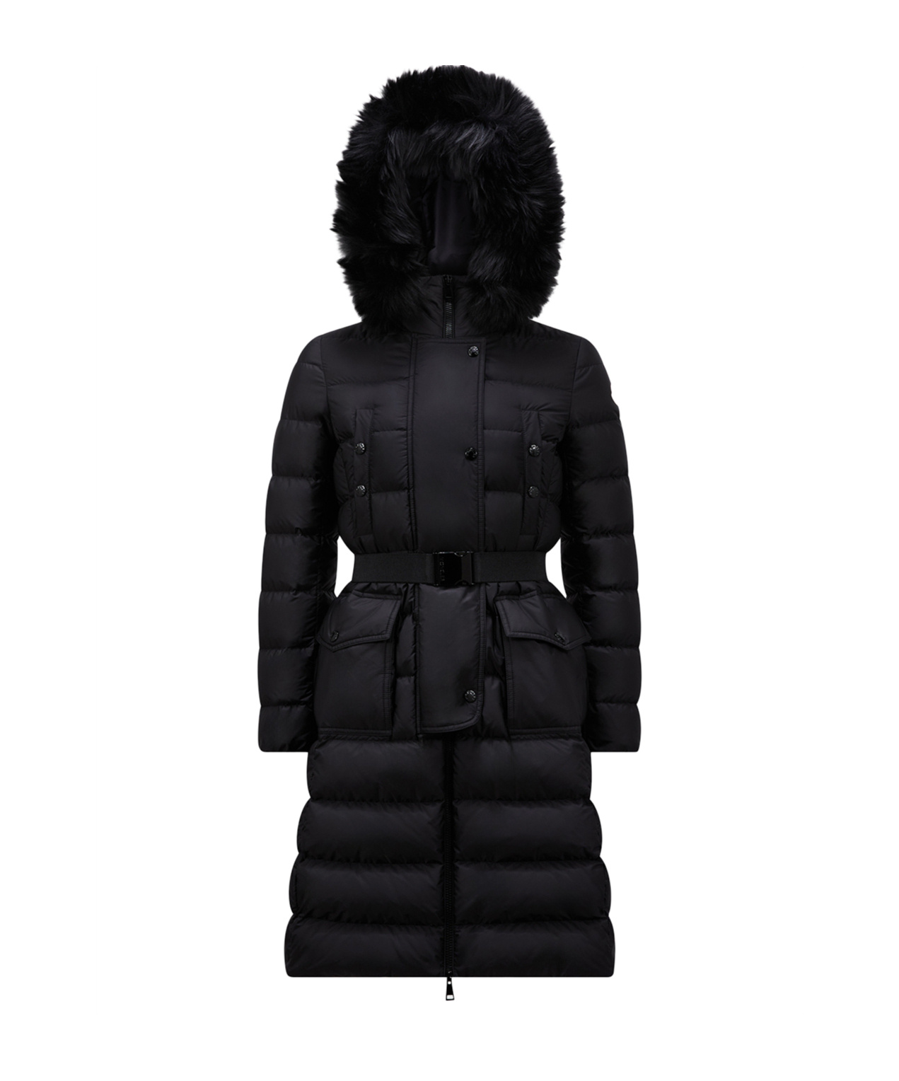 Moncler Khloe Shearling-trimmed Down Jacket In Black