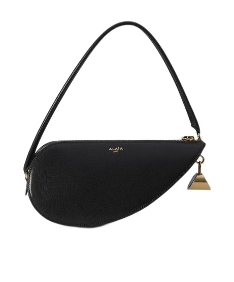 Alaïa Leather Le Demi-coeur Shoulder Bag In Black