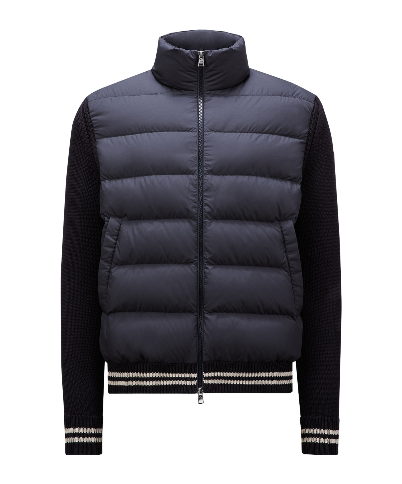 Moncler Cardigan En Coton Matelassé In Blue