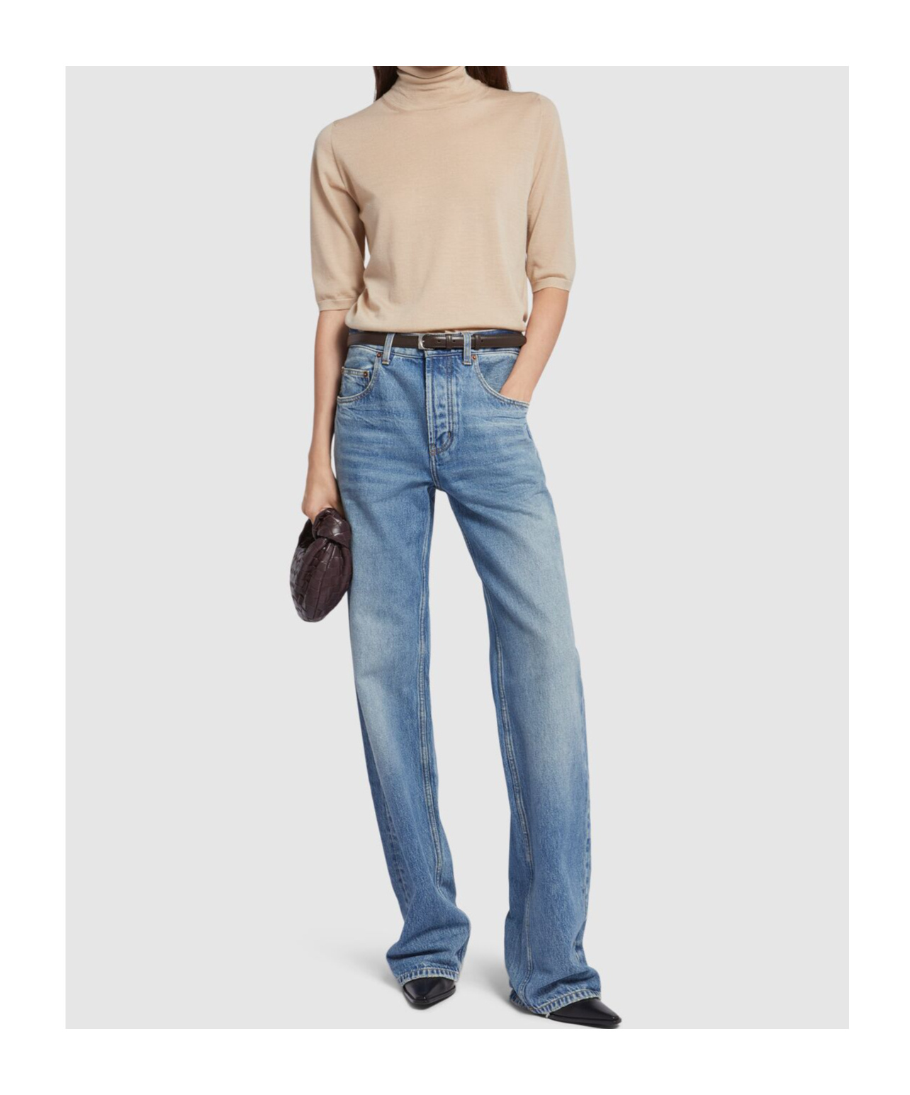 Max Mara Cecina Virgin Wool Turtleneck Sweater In Neutral