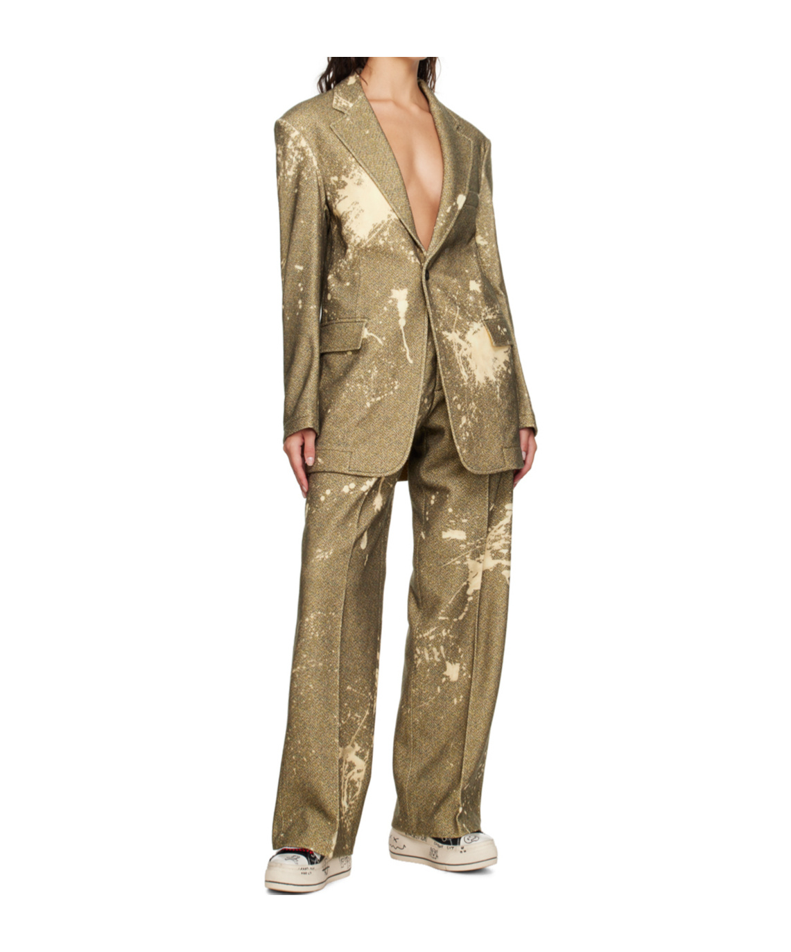 R13 Ragged Blazer In Brown