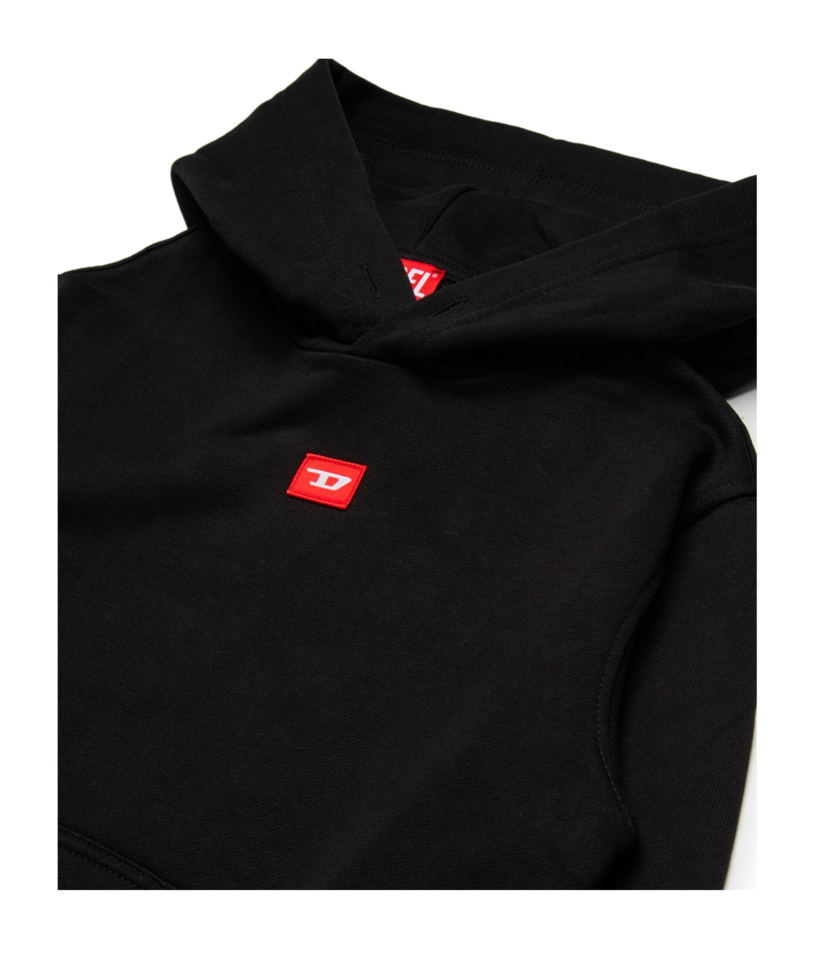 Diesel Felpa Con Cappuccio E Patch D Rossa In Black