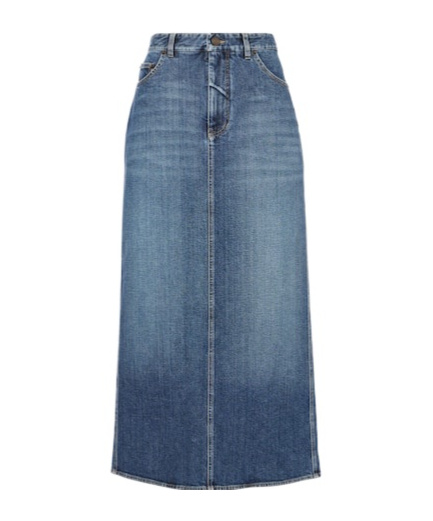 Ralph Lauren High-rise Denim Maxi Skirt In Blue