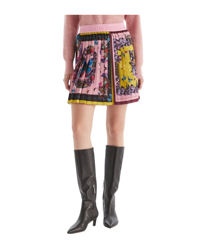Versace Jeans Patterned Skirt In Pink