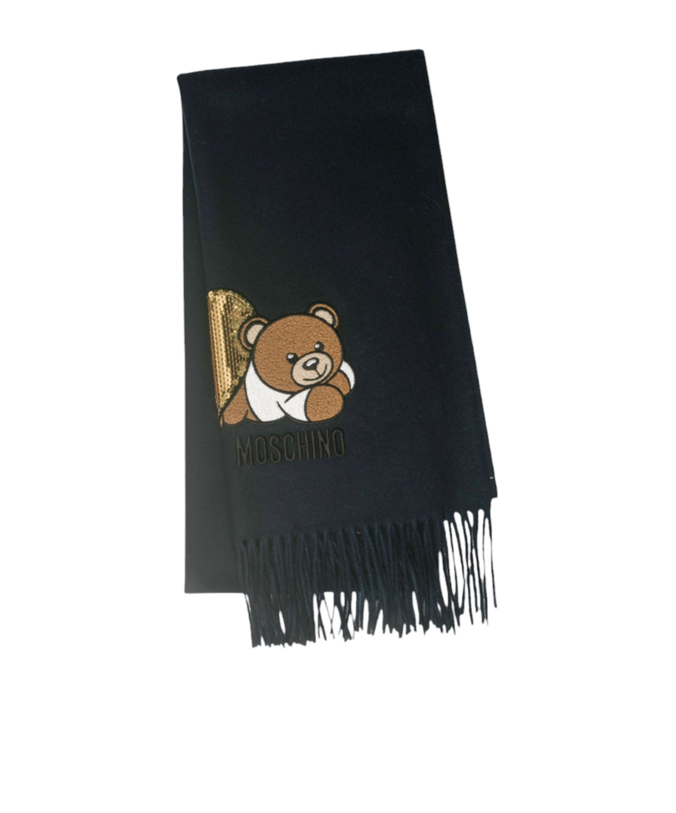 Moschino Fringed Scarf In Black