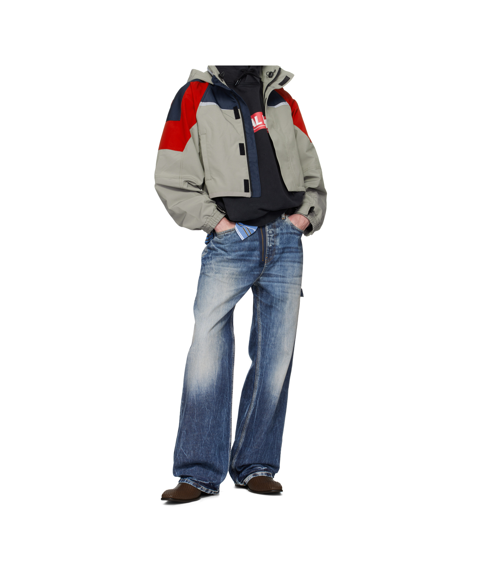 Martine Rose Shrunken Sports Jacket In Gray