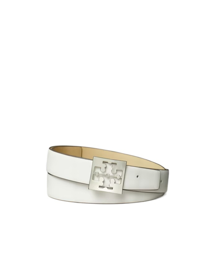 Tory Burch Logo-buckle Belt In Neutral