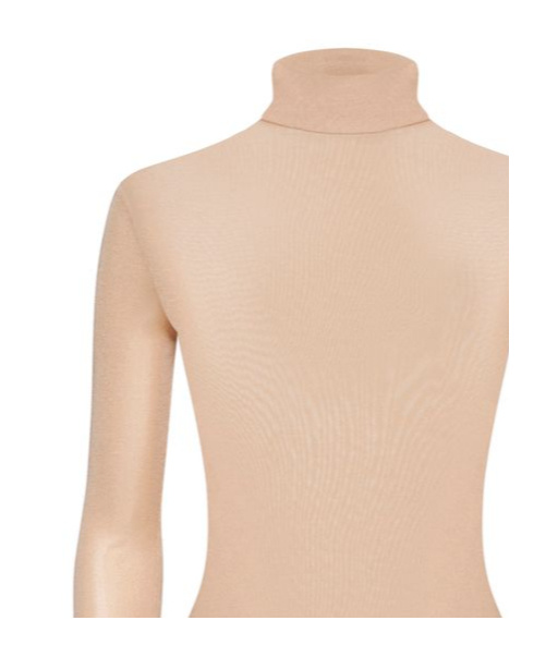 Maison Margiela Four Stitch Logo Turtleneck Bodysuit In Nude
